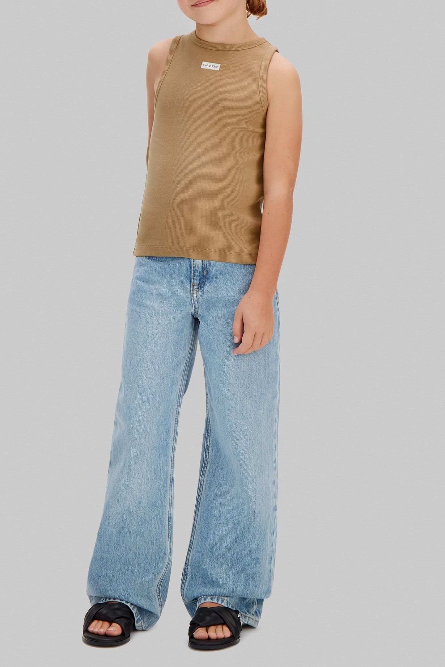 GIRLS RIB TANK TOP TIGERS EYE 1
