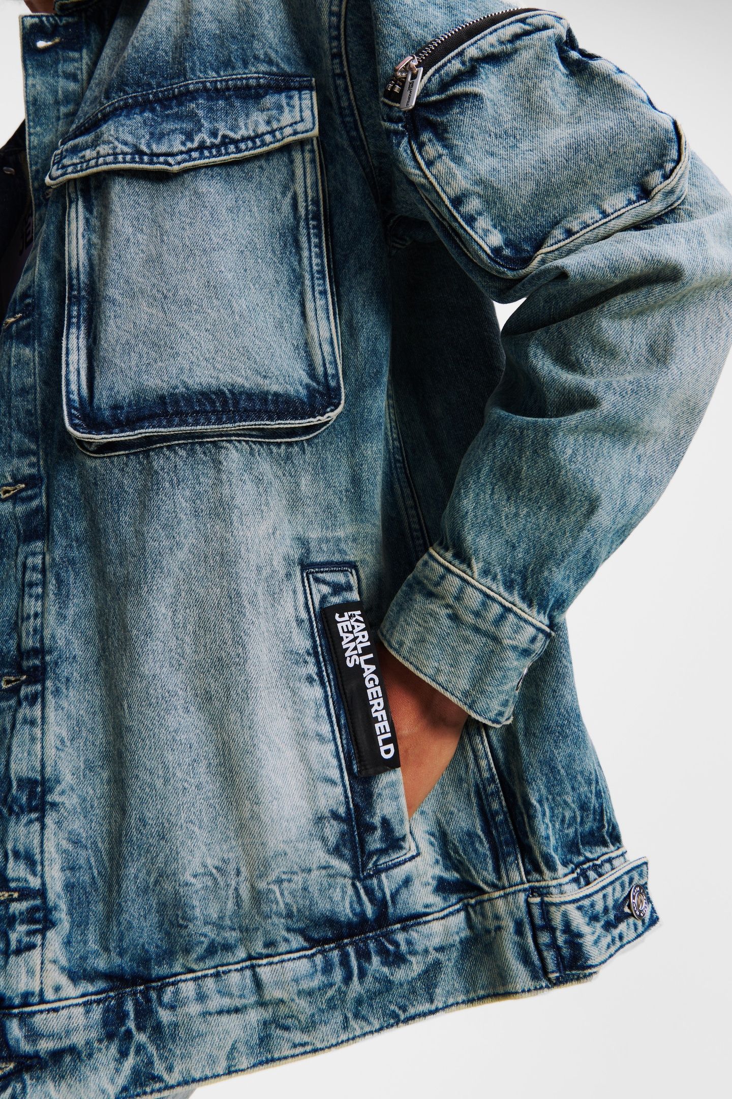 KLJ UTILITY DENIM JACKET TINTED VISUAL WASHED BLUE 6