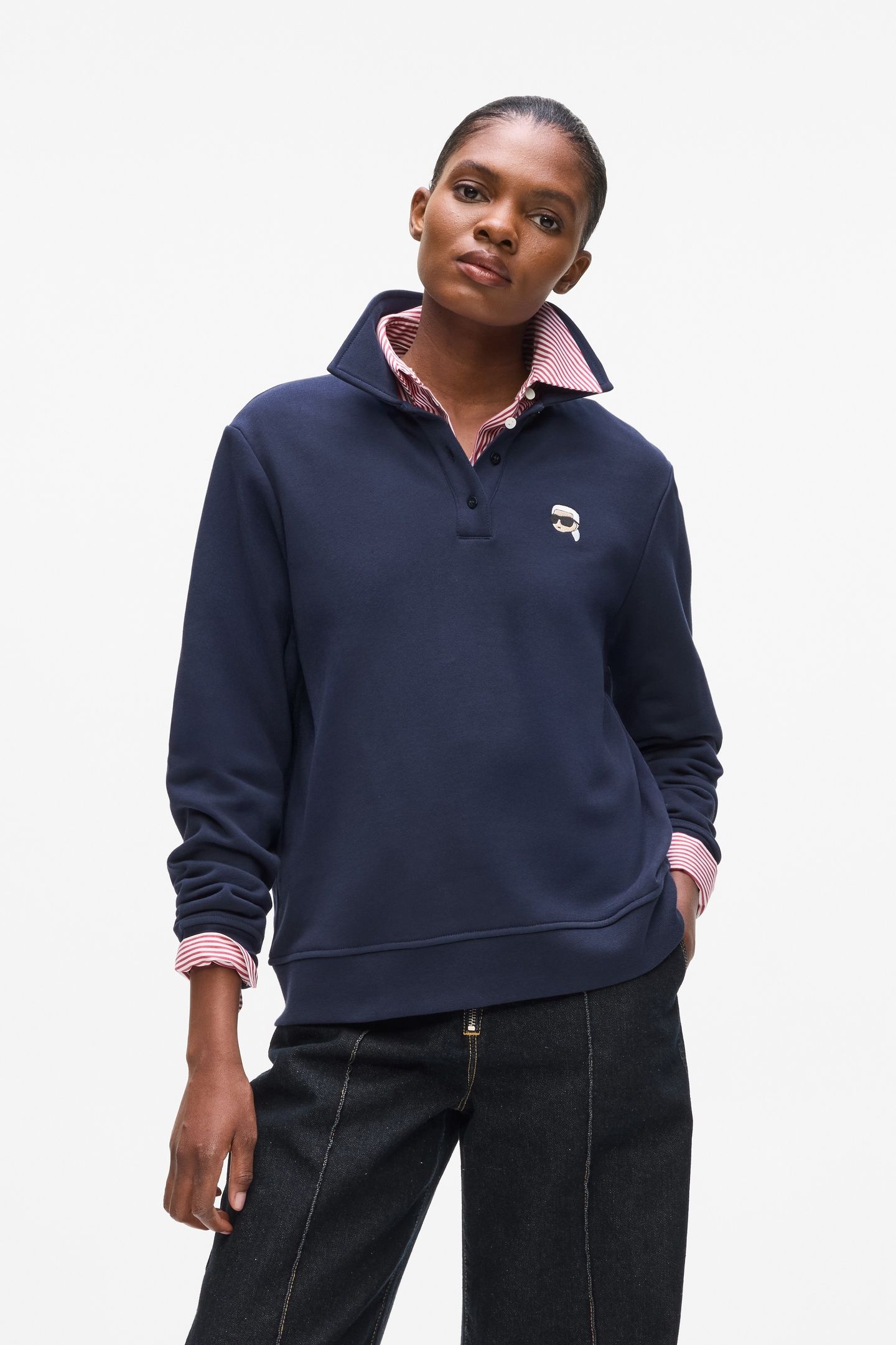 IKON PATCH POLO SWEATSHIRT EVENING BLUE 4