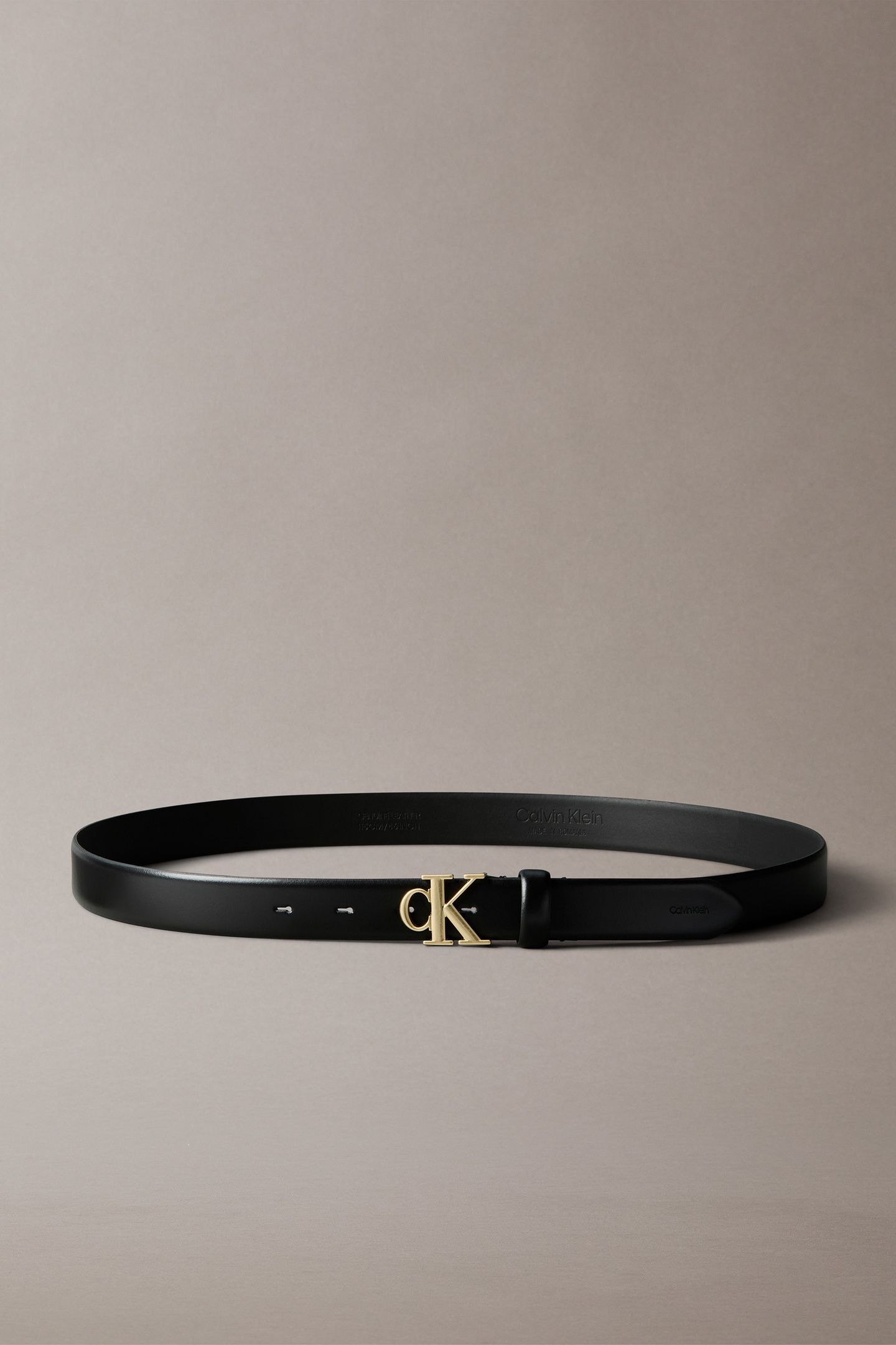 CK BUCKLE 30MM FIXED BELT BLACK/ANTIQUE LIGHT GOLD 2