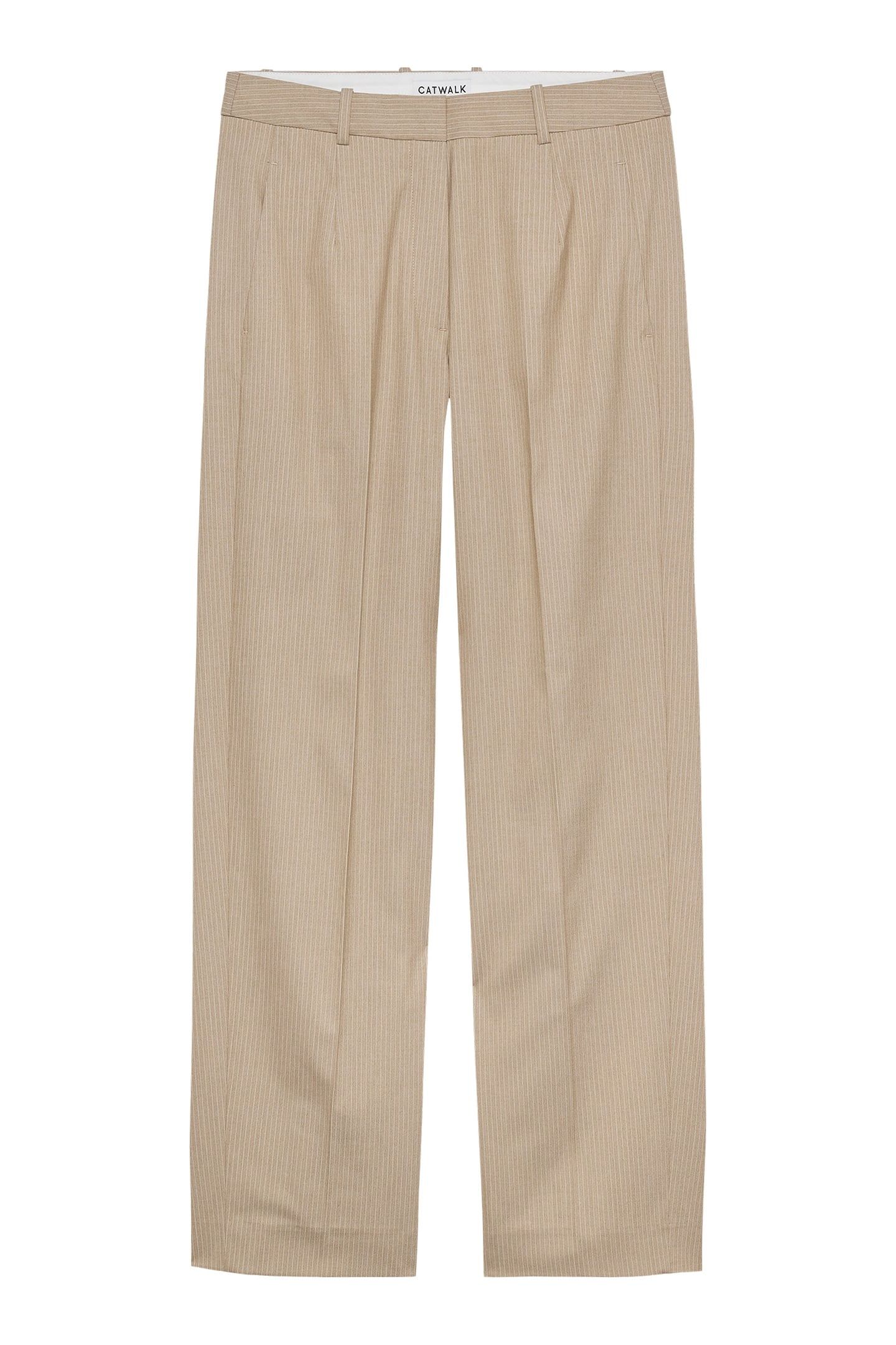 PINSTRIPE TAPERED TROUSERS CEMENT 4