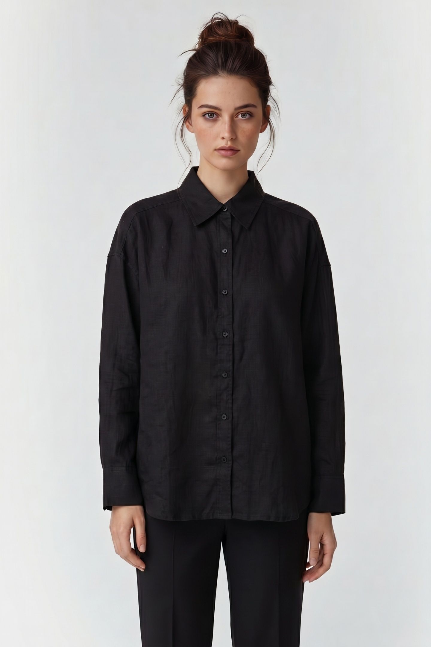 LINEN SHIRT BLACK 1