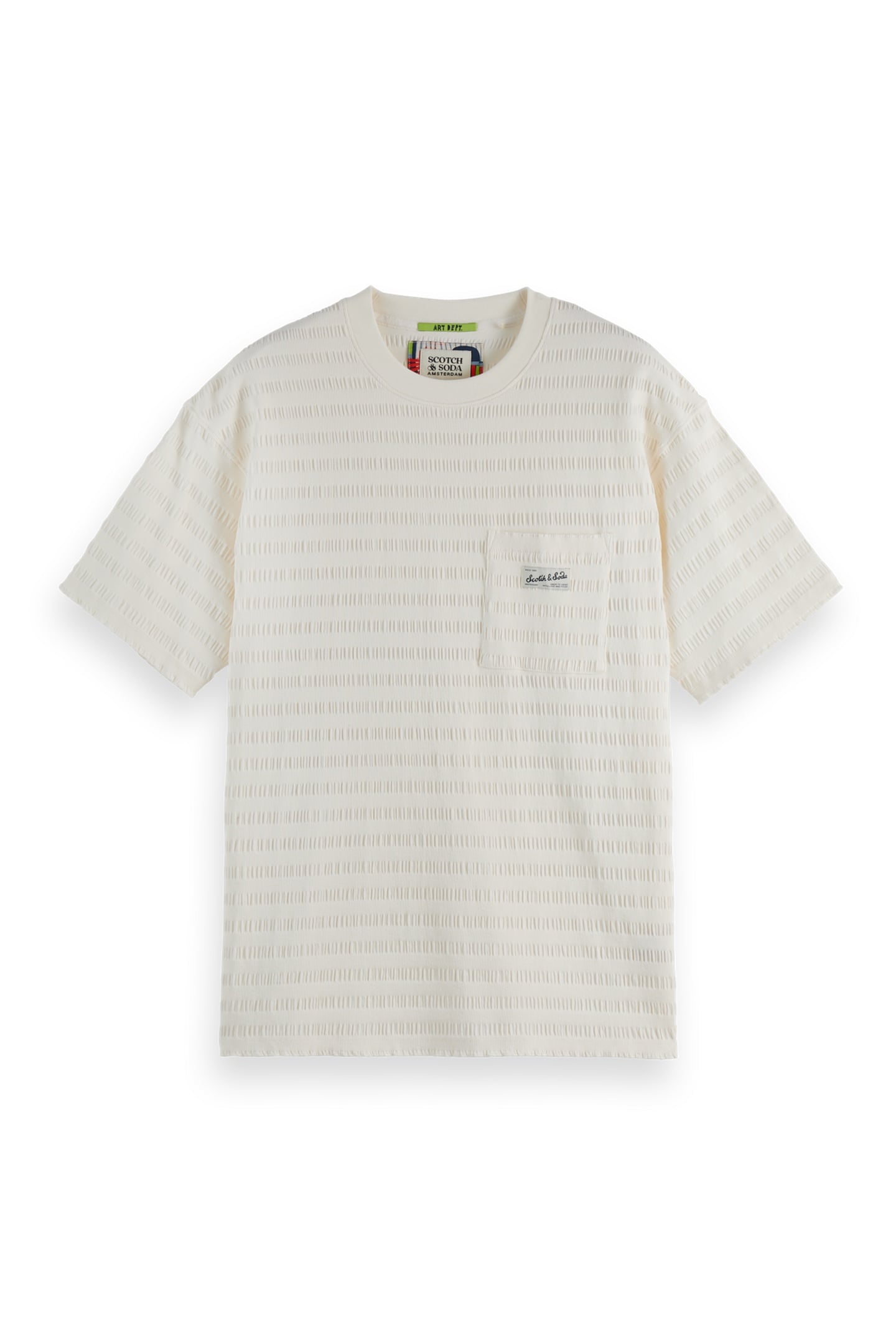 RELAXED-FIT HORIZONAL TEXTURED T-SHIRT EGGNOG 1