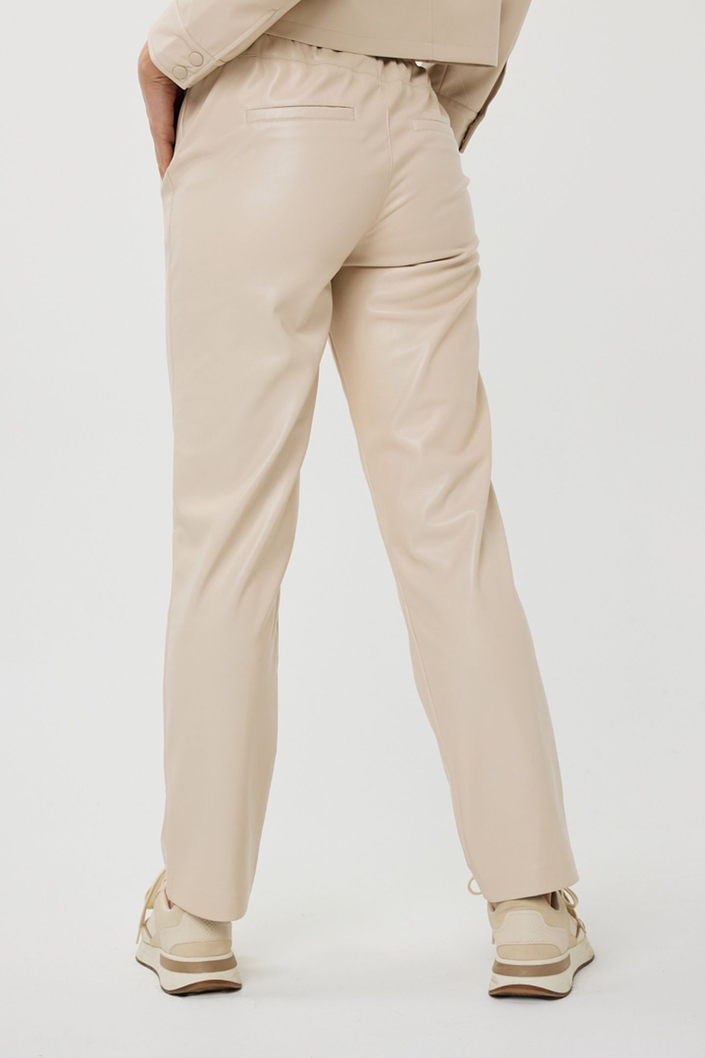 TROUSERS SUPER SOFT VEGAN LEATHER SAND 3