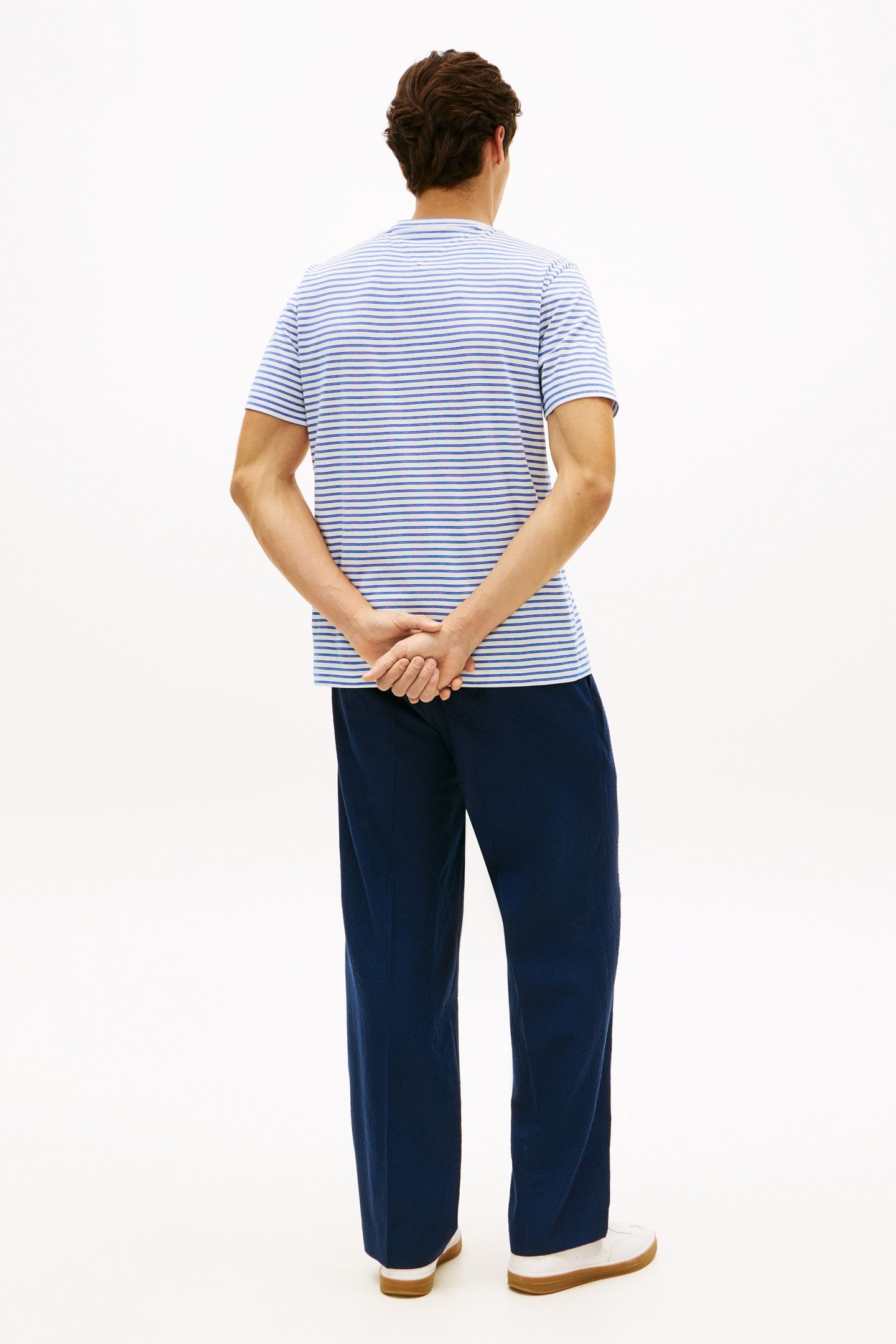 ESSENTIAL SEASONAL REGULAR FIT T-SHIRT WHITE/REGAL BLUE STRI 4