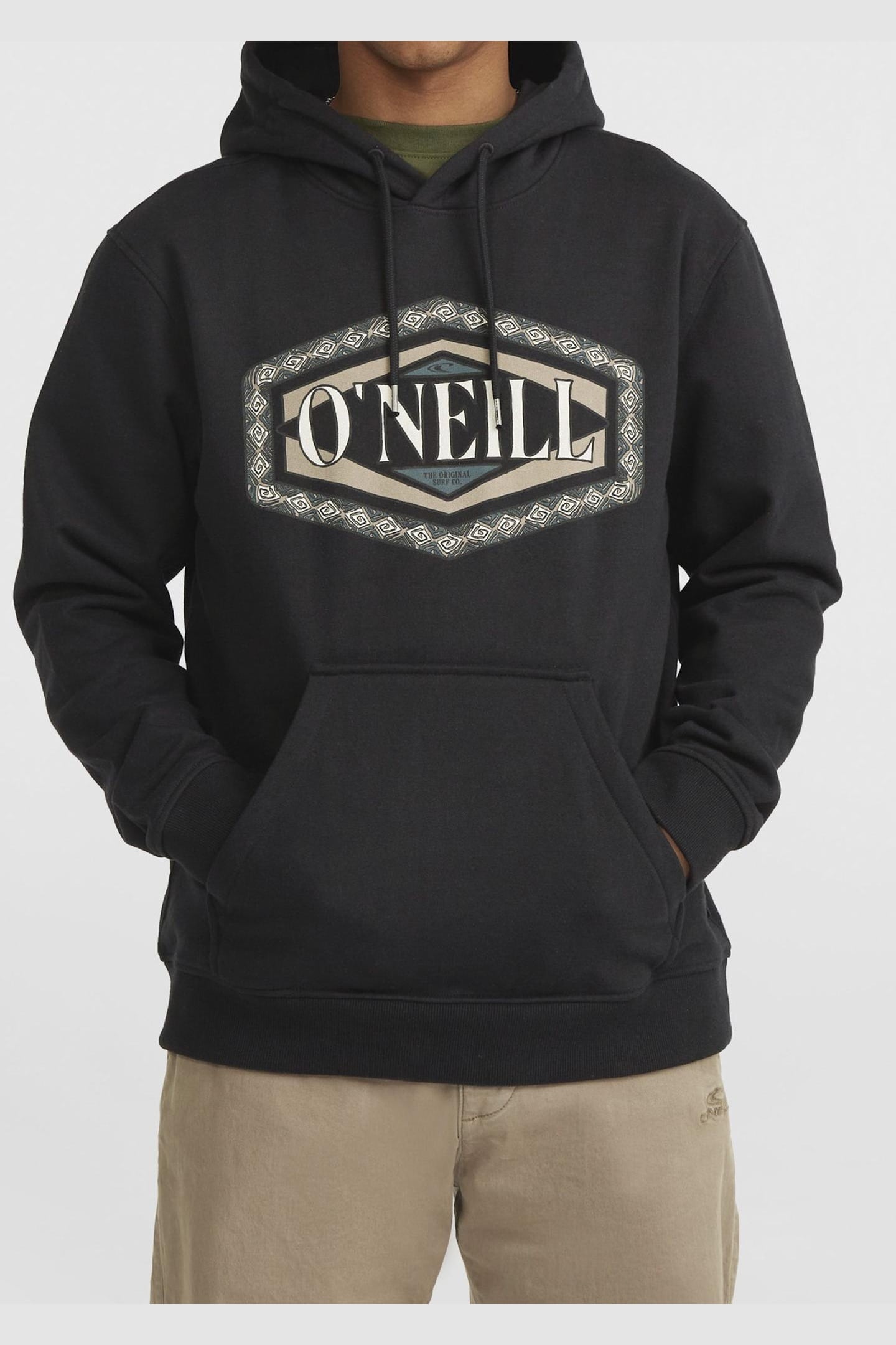 O'NEILL FRONT PRINT HOODIE BLACK OUT 1