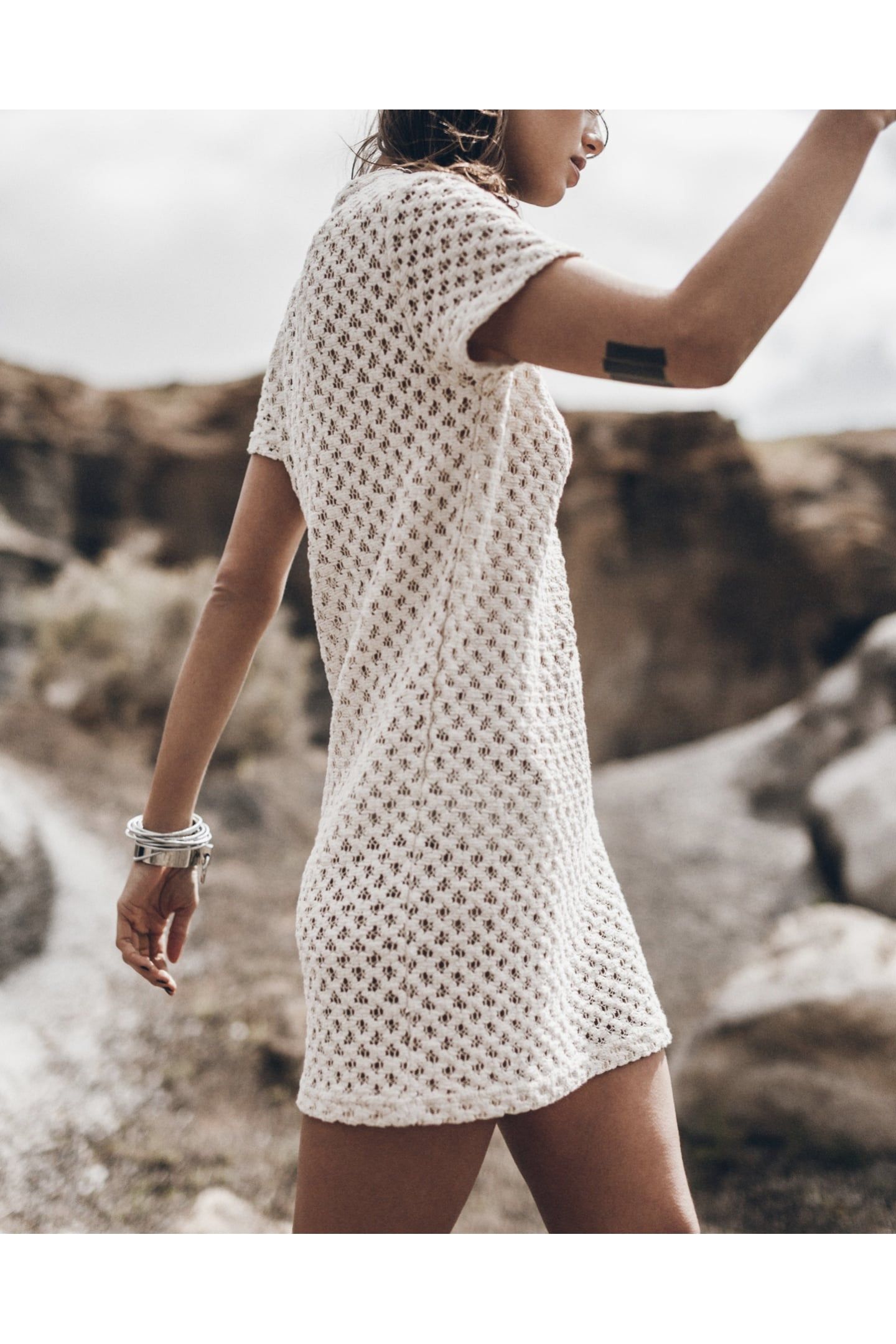THE ECRU SHORT CROCHET DRESS 2