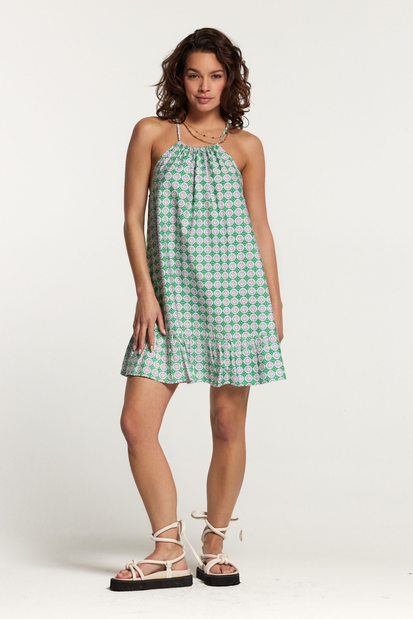 MEDELLIN DRESS PORTO TILE FRESH GREEN 1