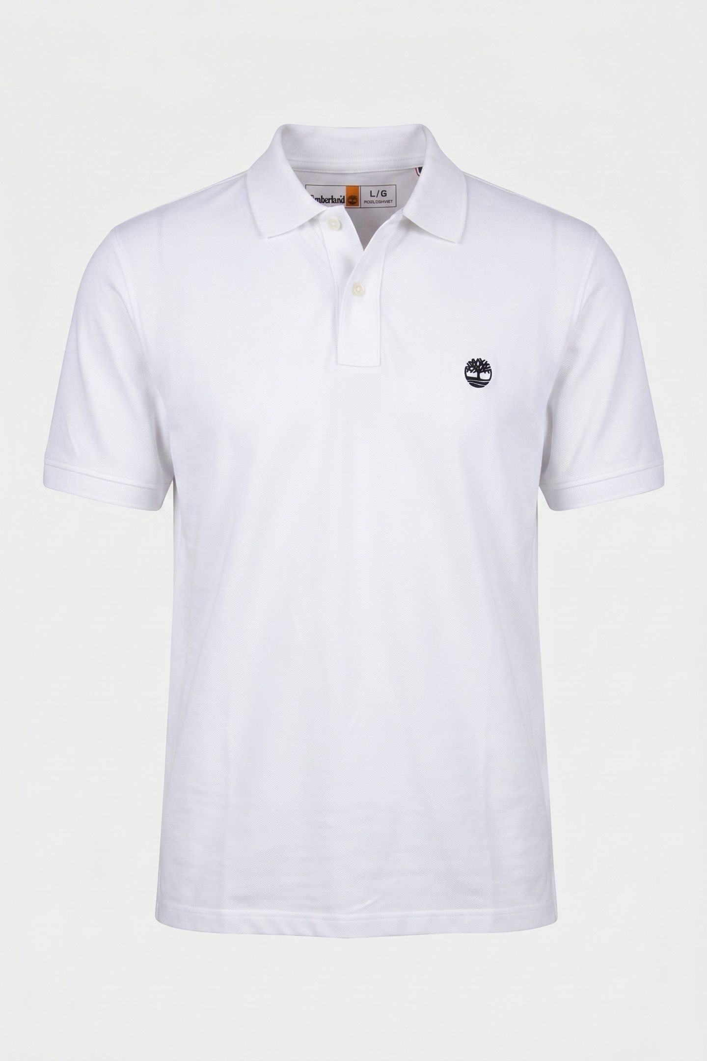 BRANDED COLLAR SHORT SLEEVE POLO WHITE 3