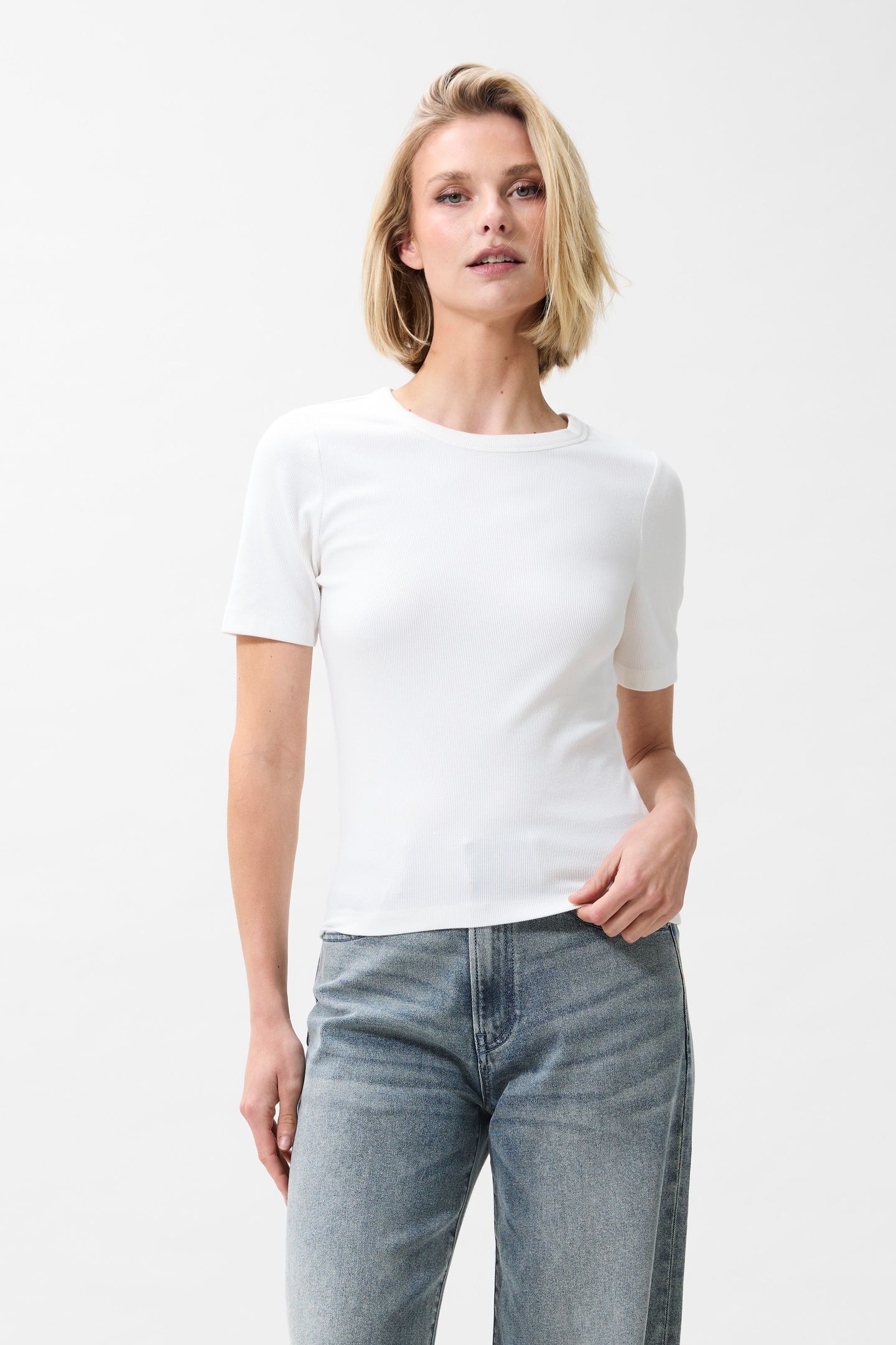 RIB TSHIRT OFF WHITE 1