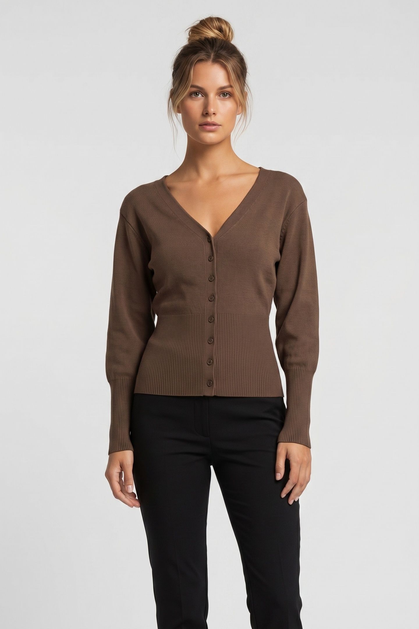 RIMINI CARDIGAN BROWN 1
