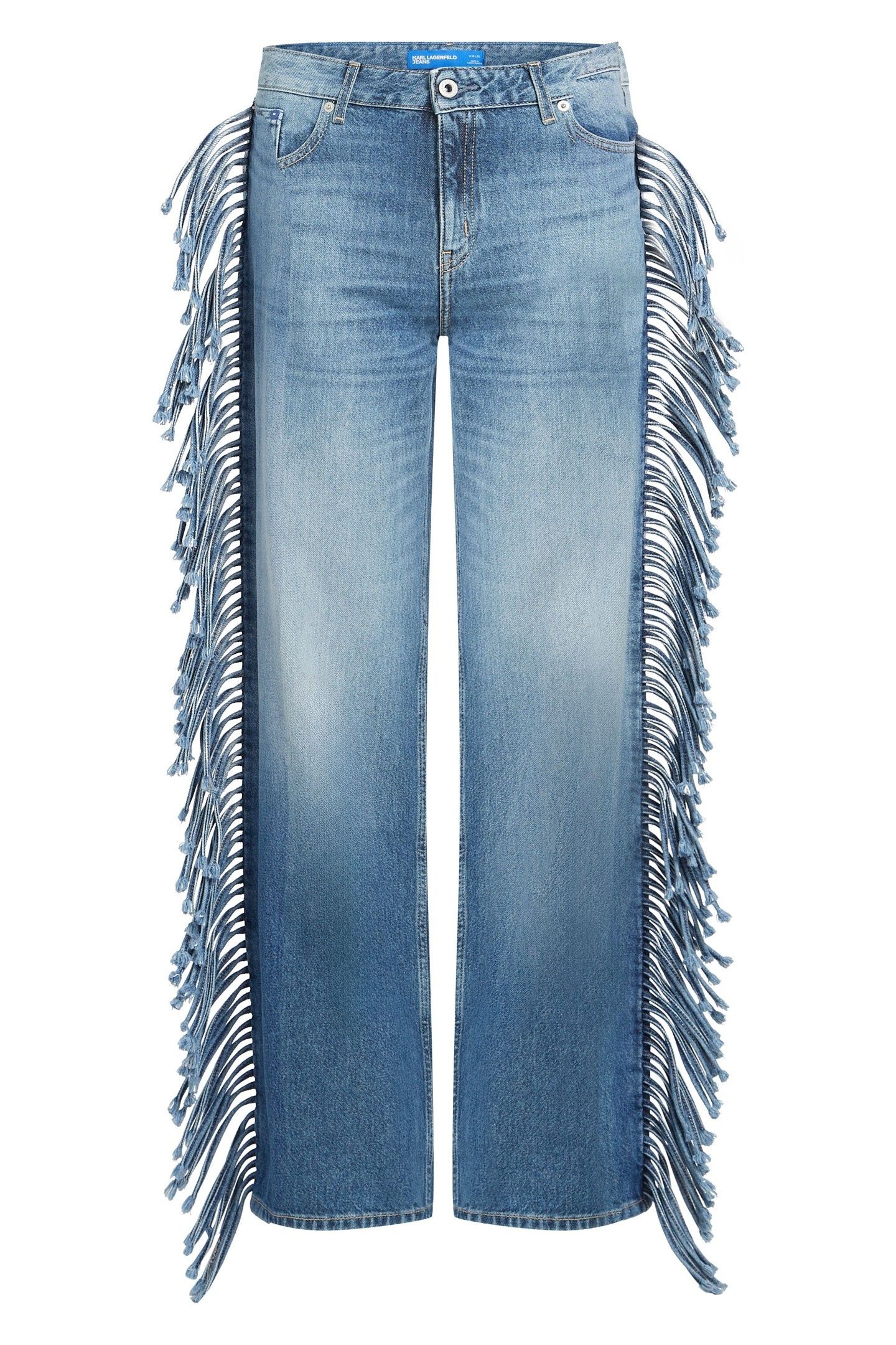 RELAXED FRINGE DENIM STONE WASHED MID BLUE 3