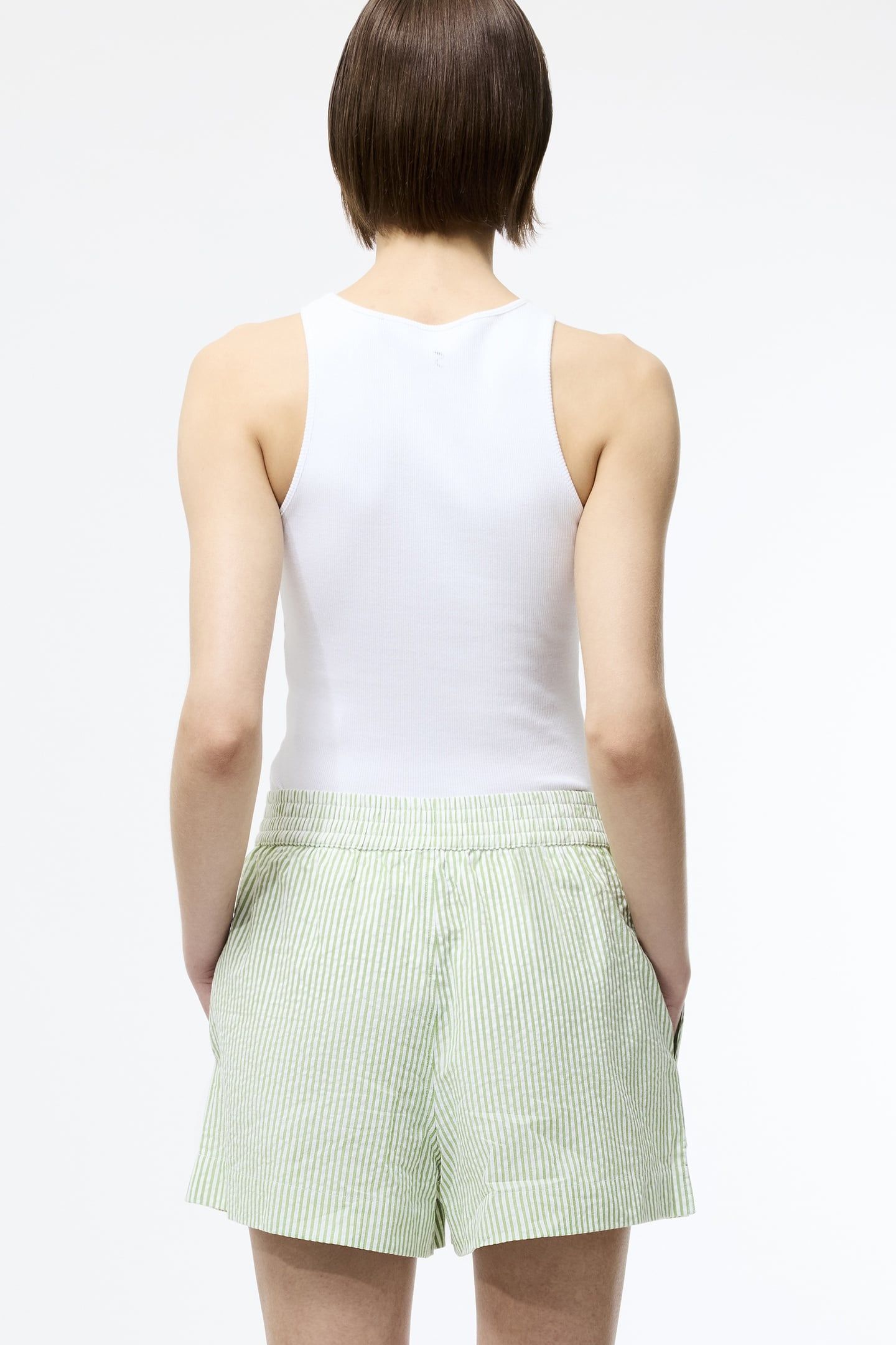 SEERSUCKER STRIPE SHORT GREEN/WHITE 4
