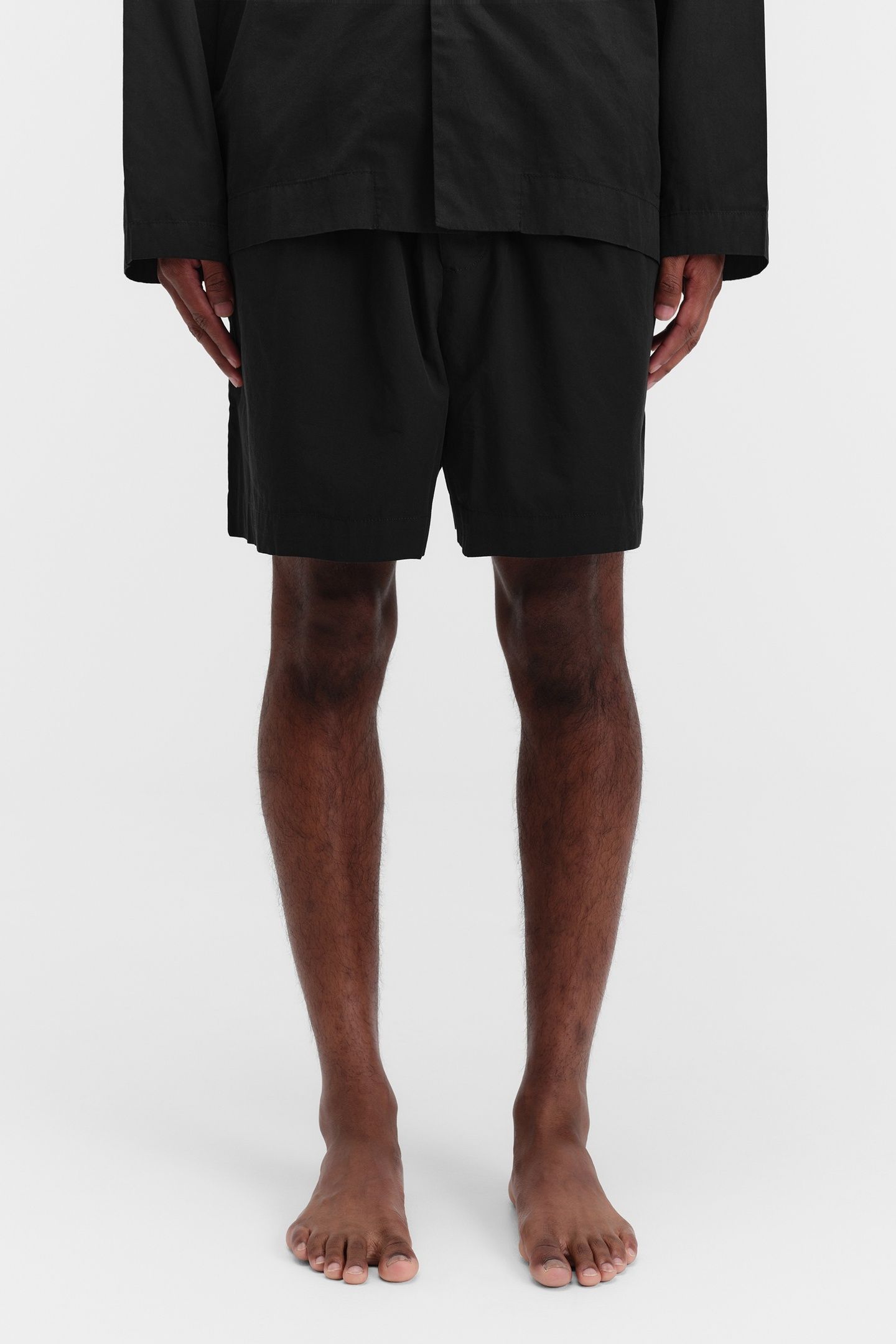UNISEX POPLIN, PYJAMAS SHORTS ALL BLACK 1