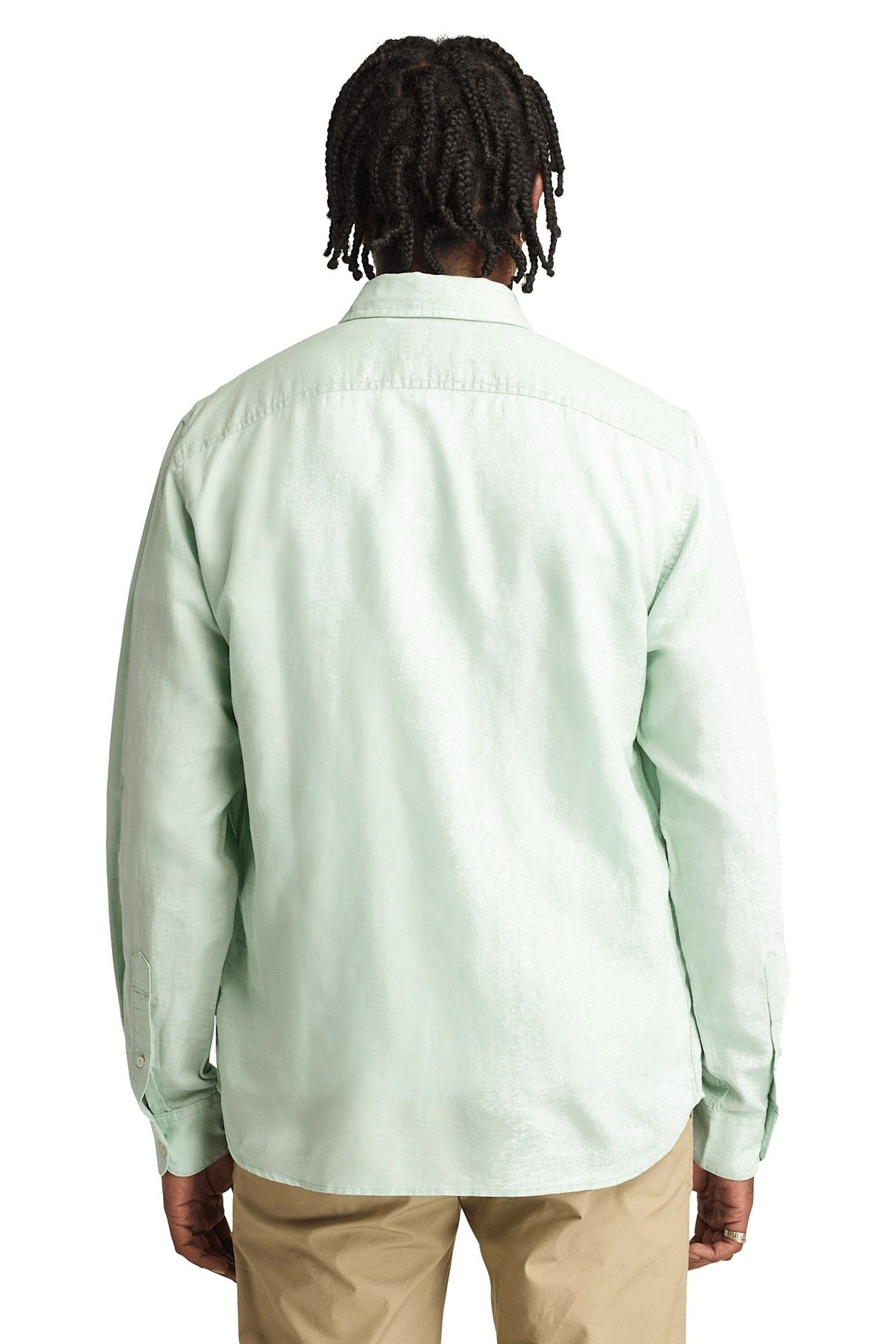 COTTON/LINEN LONG SLEEVE SHIRT CAMEO GREEN 3