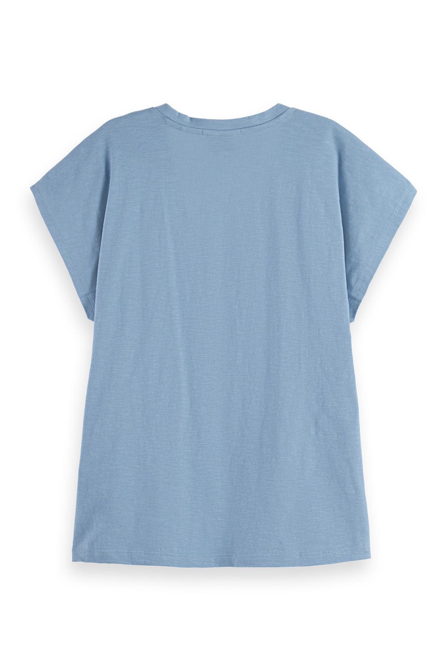 SLUB V-NECK T-SHIRT FADED DENIM 5
