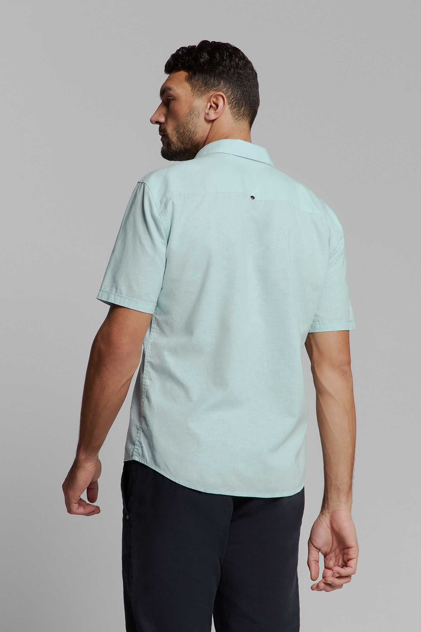 SHIRT SHORT SLEEVE SOLID WITH LINEN ICE 4
