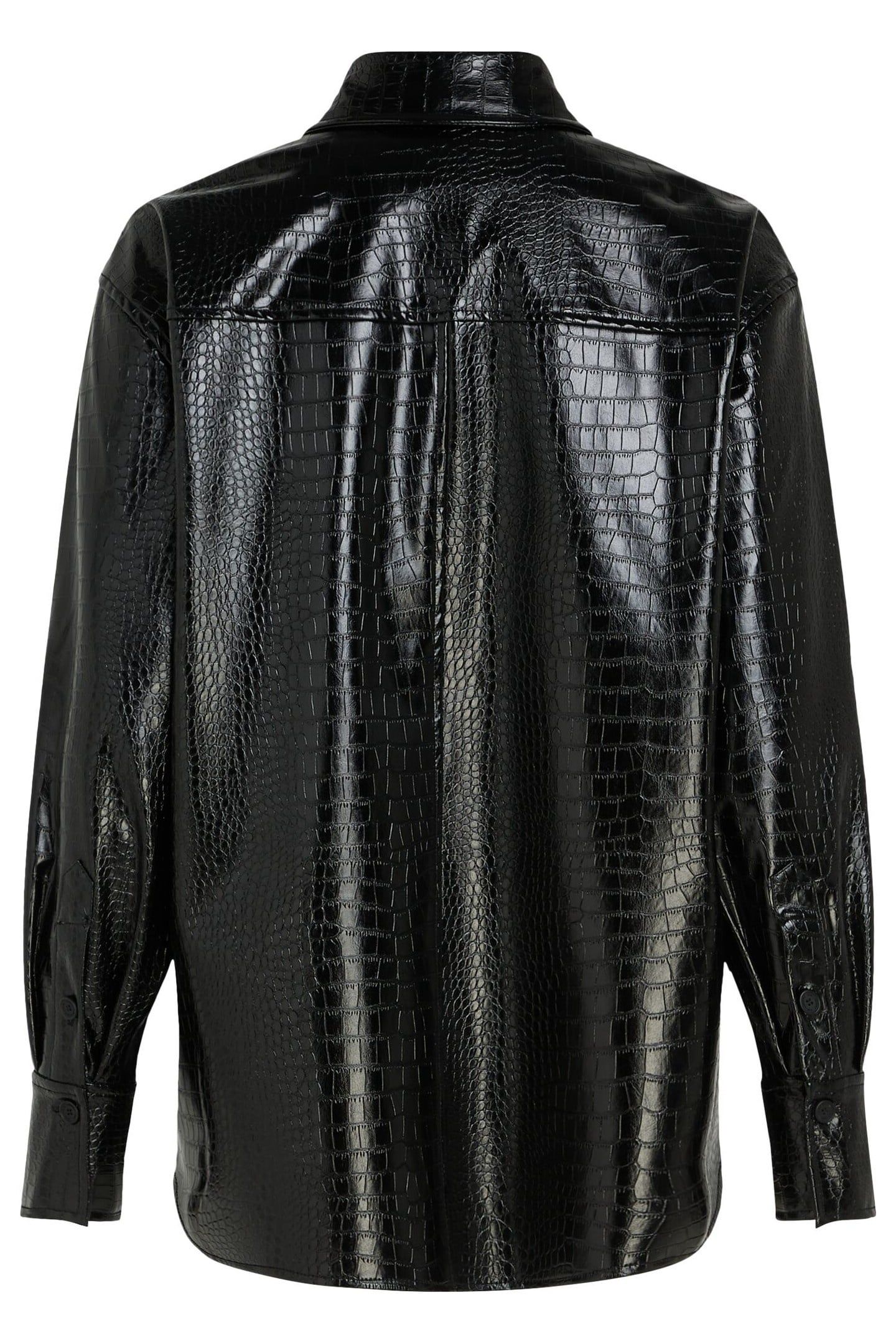 FAUX LEATHER SHIRT BLACK 4