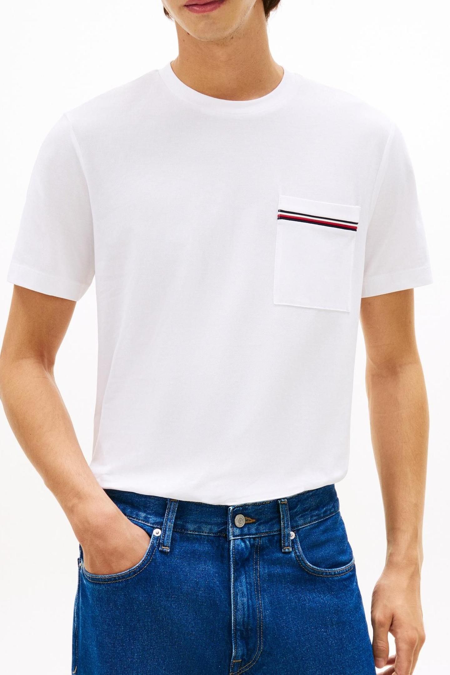GLOBAL STRIPE PIQUE T-SHIRT WHITE 2