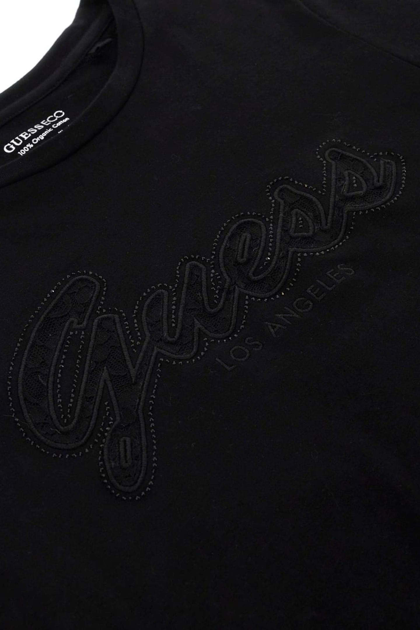 GUESS ECO SS SCRIPT LACE LOGO JET BLACK A996 8