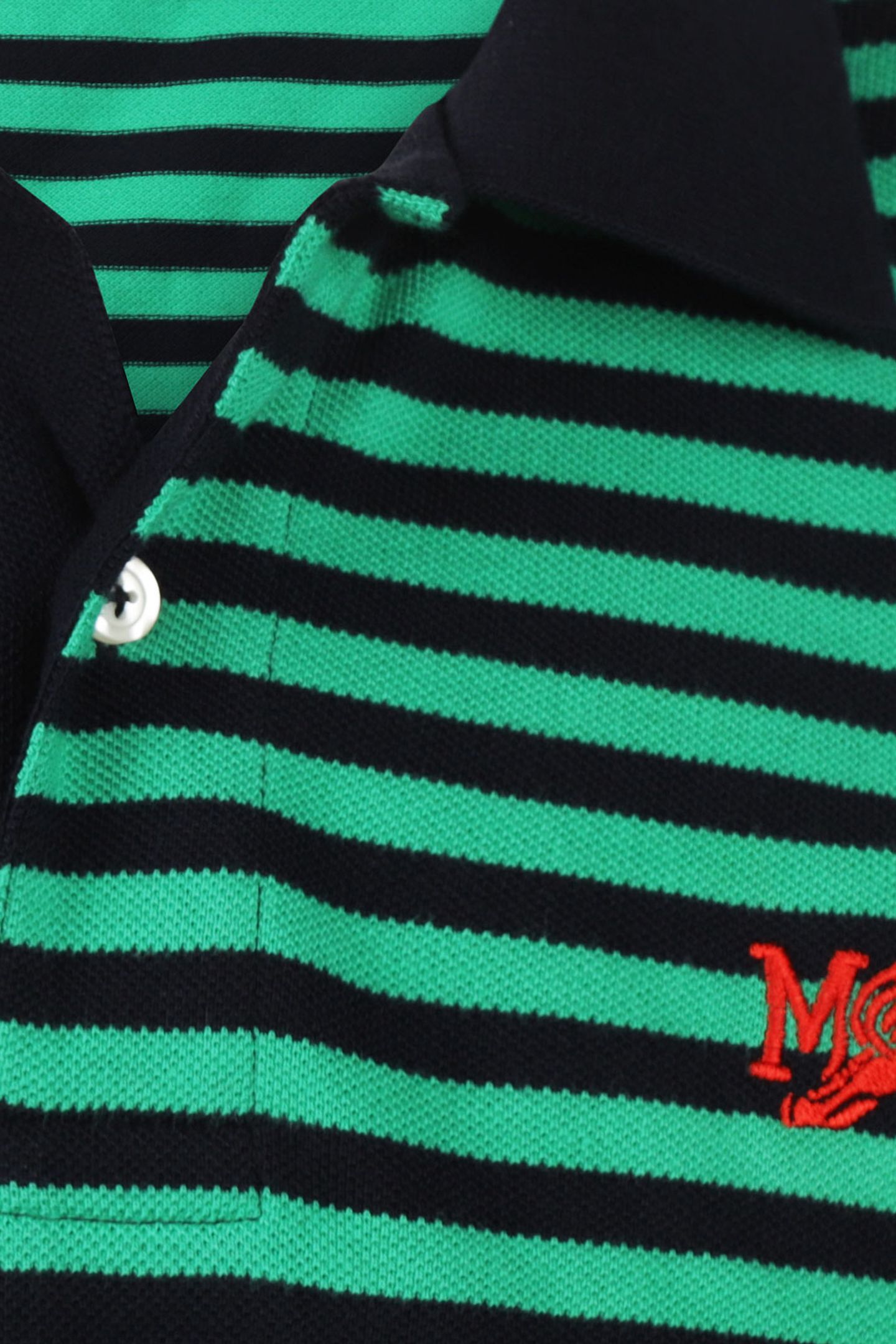 PIQUE STRIPE POLO MEDIUM GREEN 3
