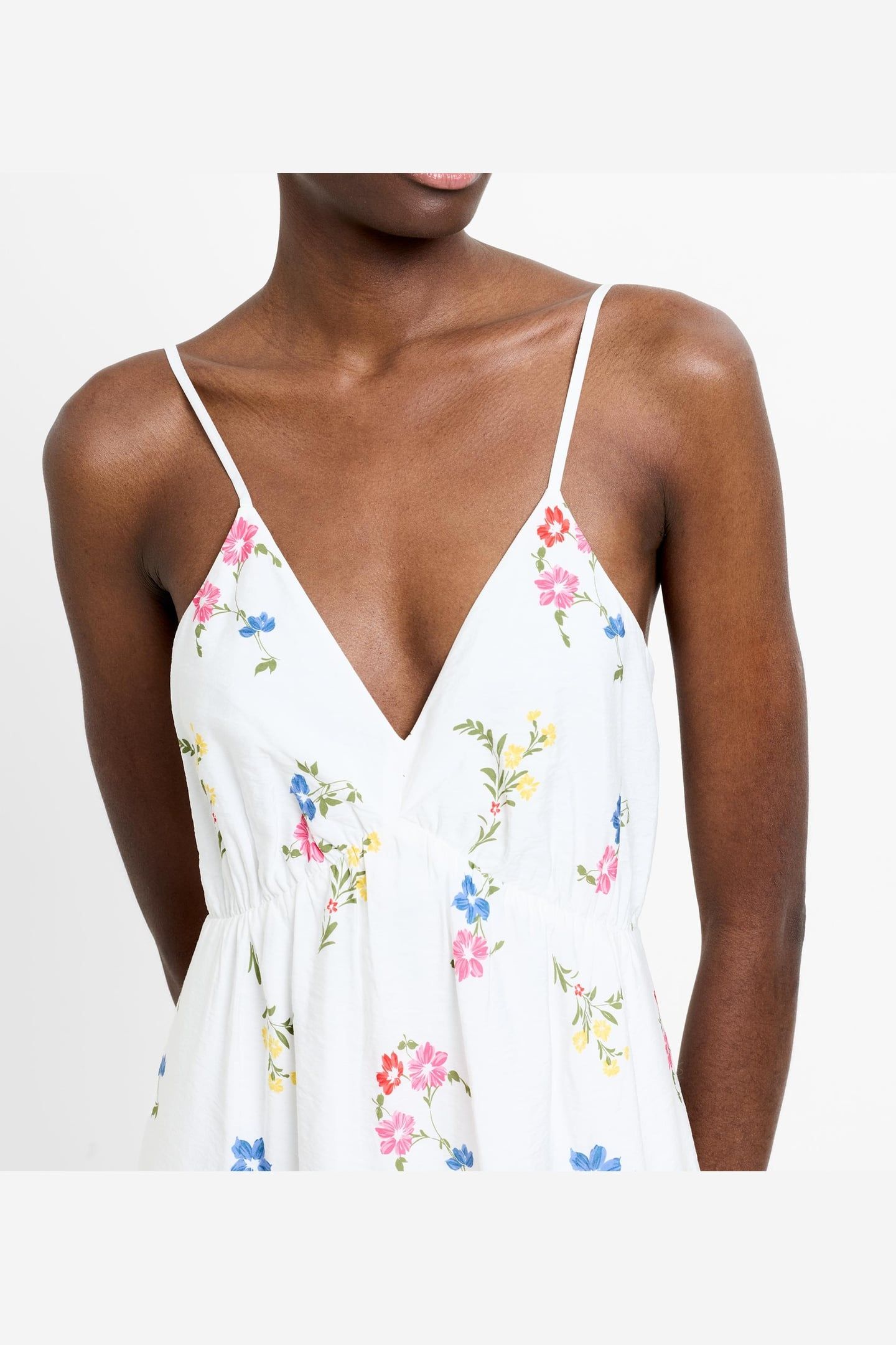KIRSTY DRAPE SUN DRESS WHITE MULTI 2