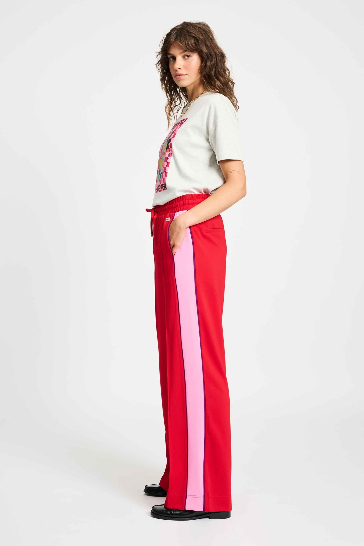 PANTS - COLOURBLOCK CHILI RED 3