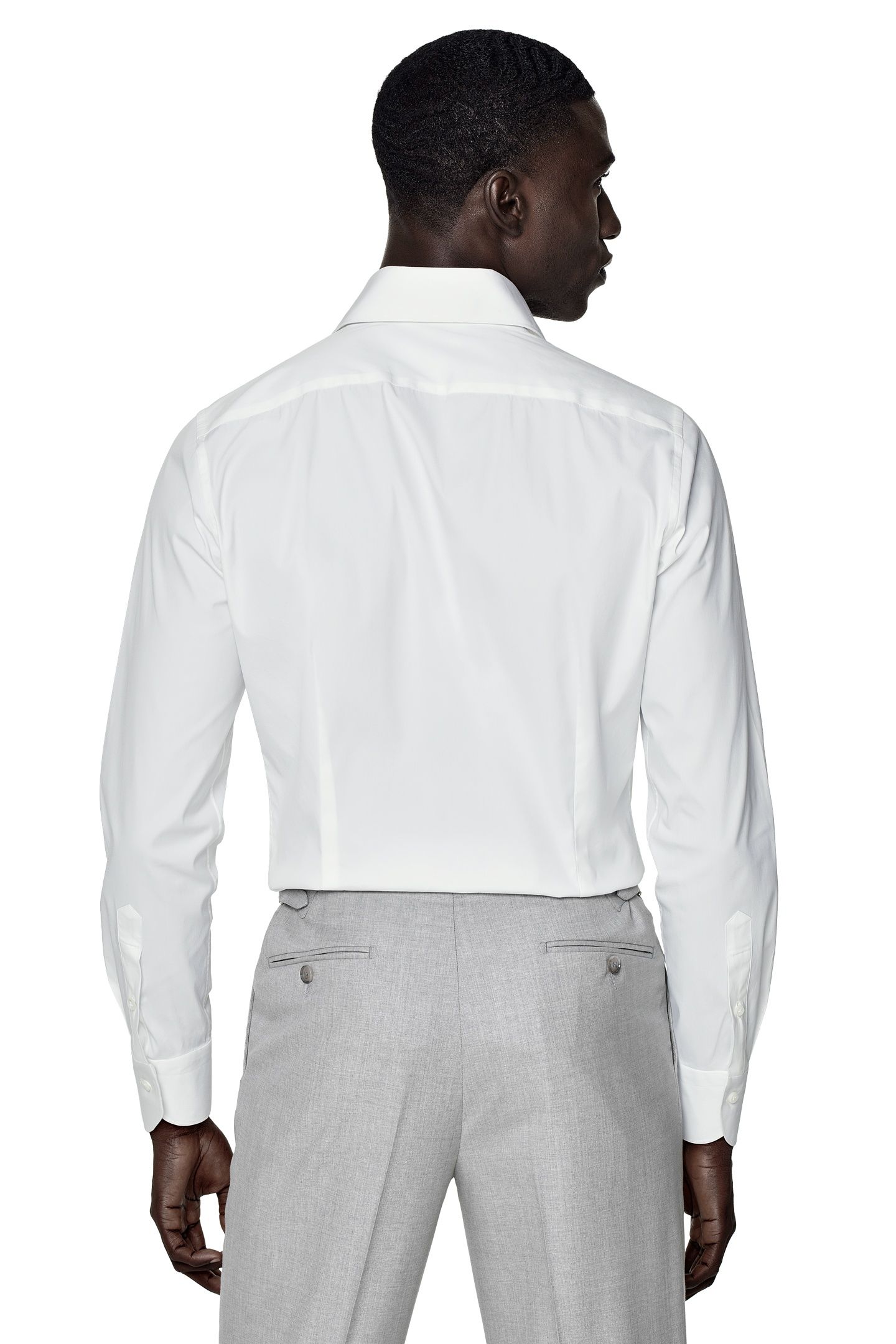 LUXURY STRETCH WHITE FORMAL SHIRTS WHITE 7