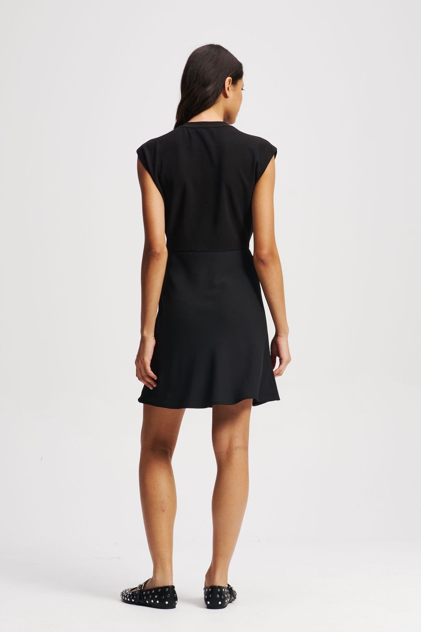 FABRIC MIX DRESS BLACK 2