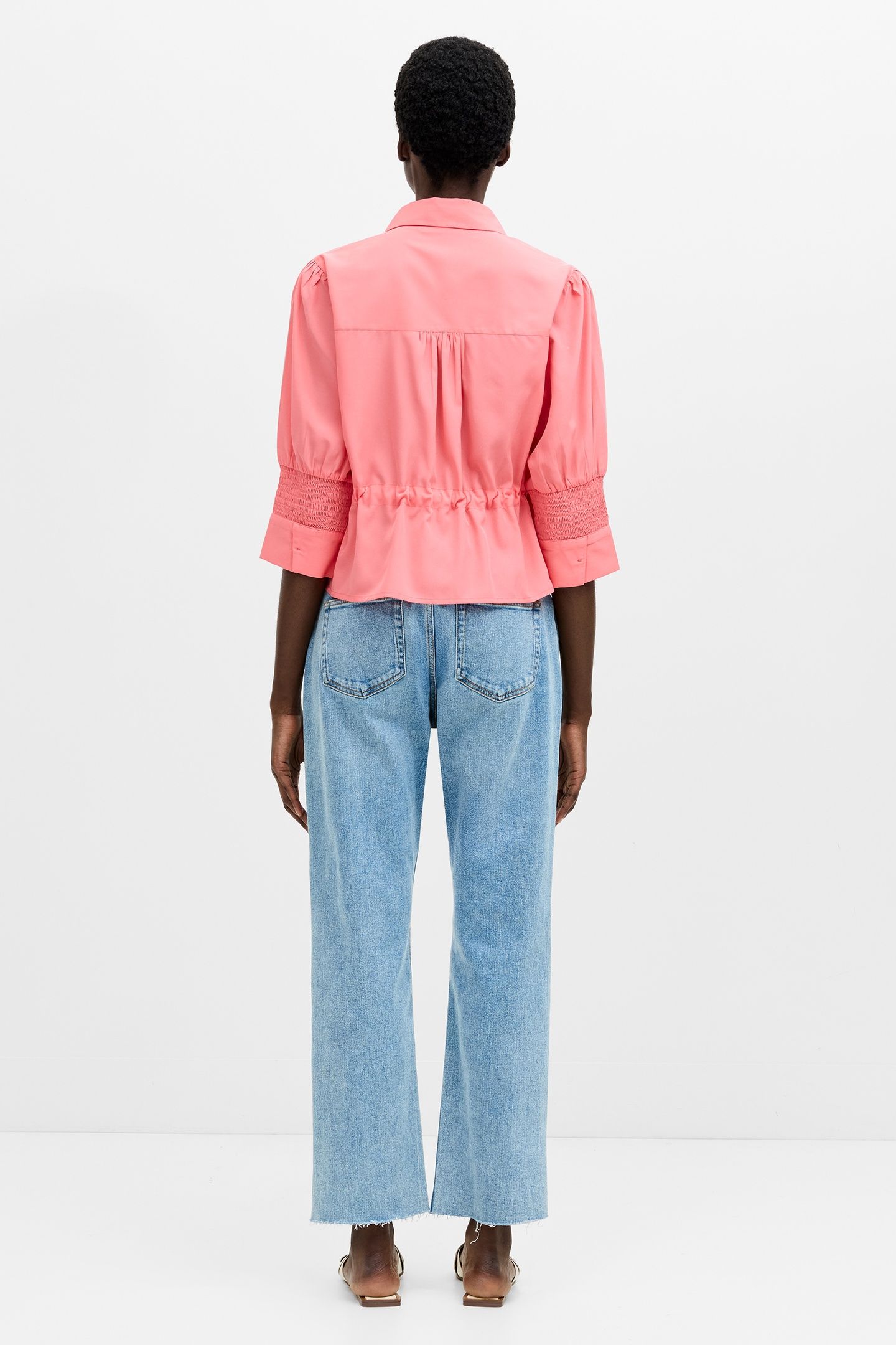 CREPE LIGHT TIE TOP RASPBERRY PINK 3