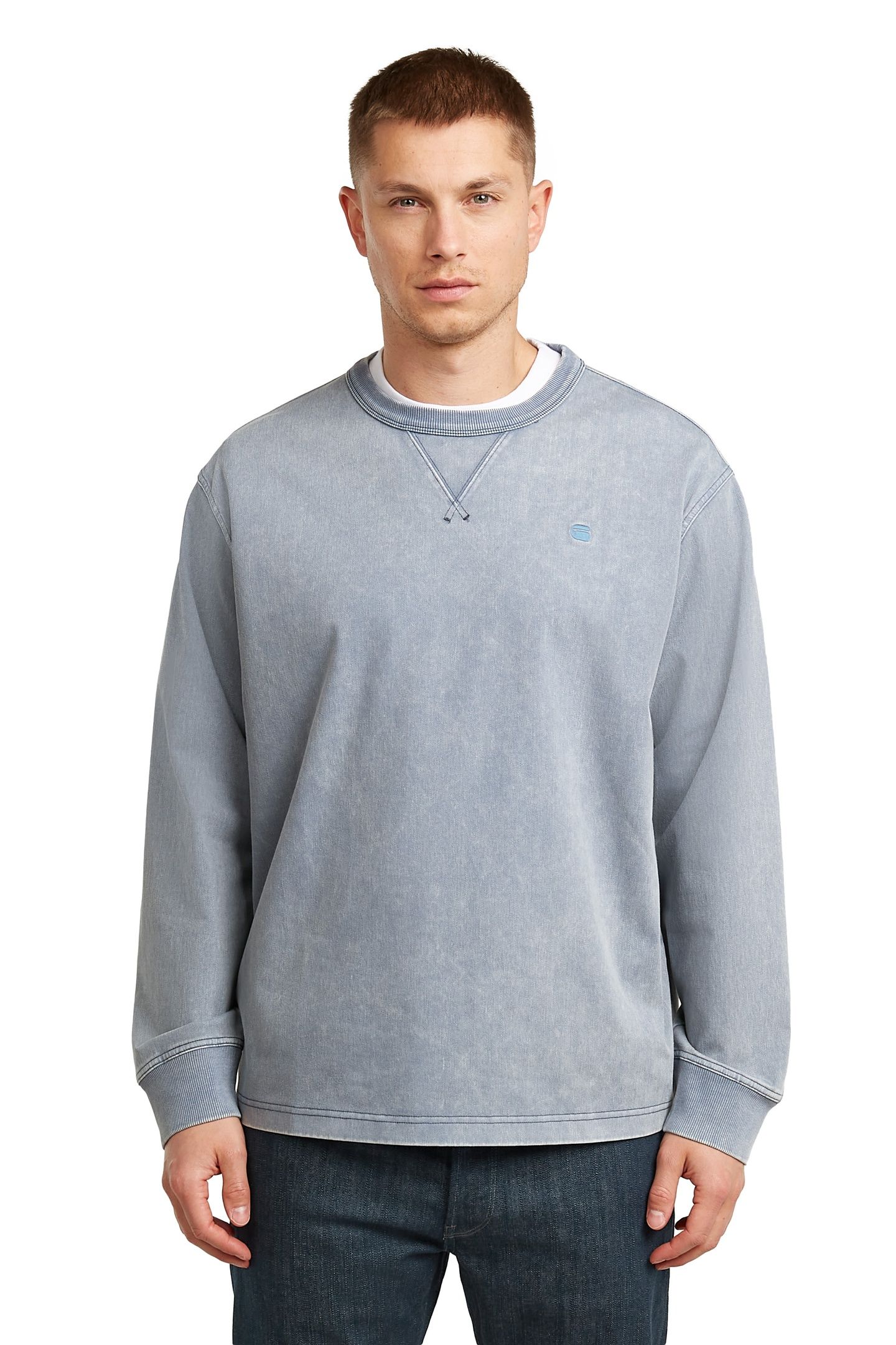 WASHED SWEATER INDIA INK SNOW BLEACH 3