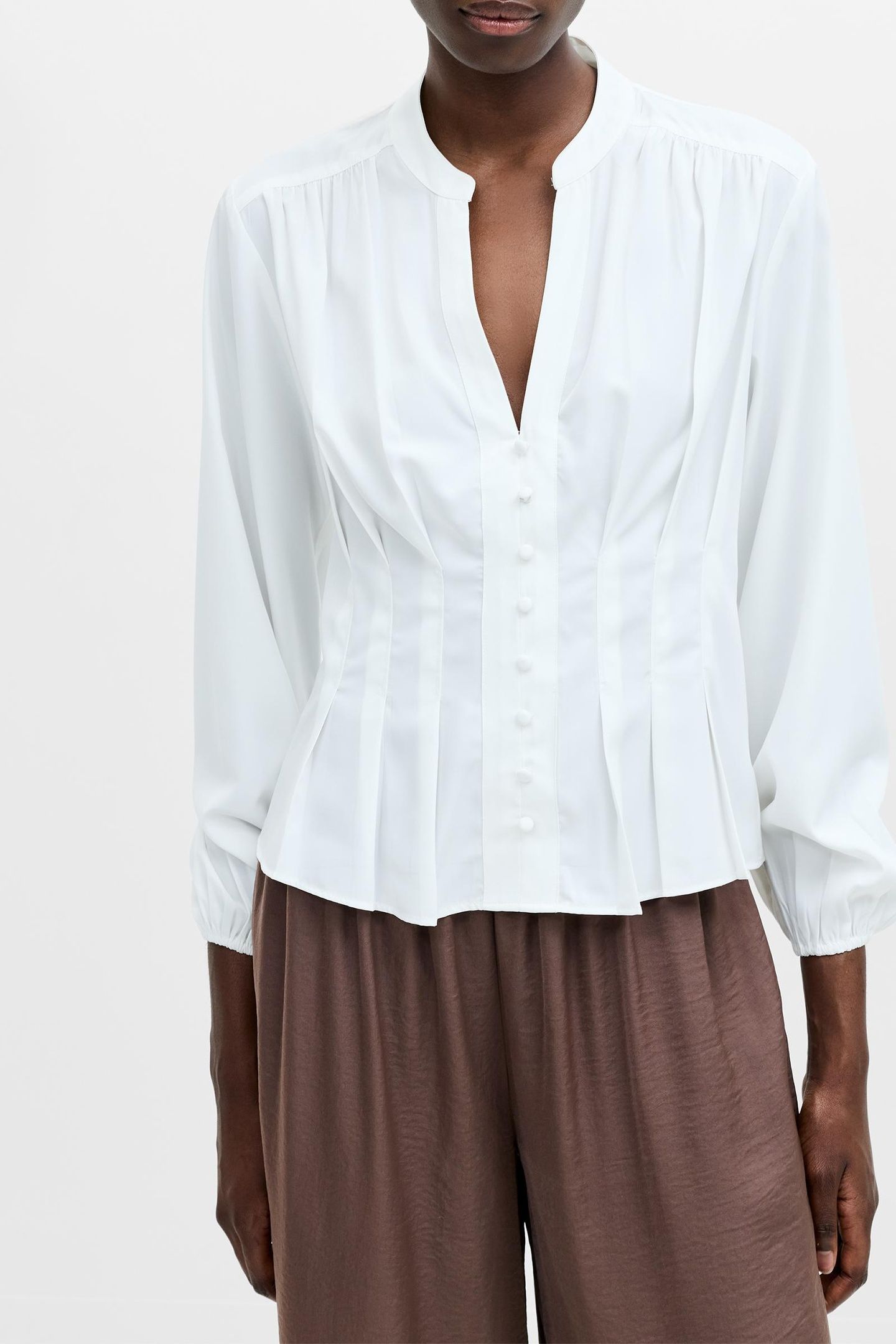 CREPE PLEAT TOP SUMMER WHITE 1