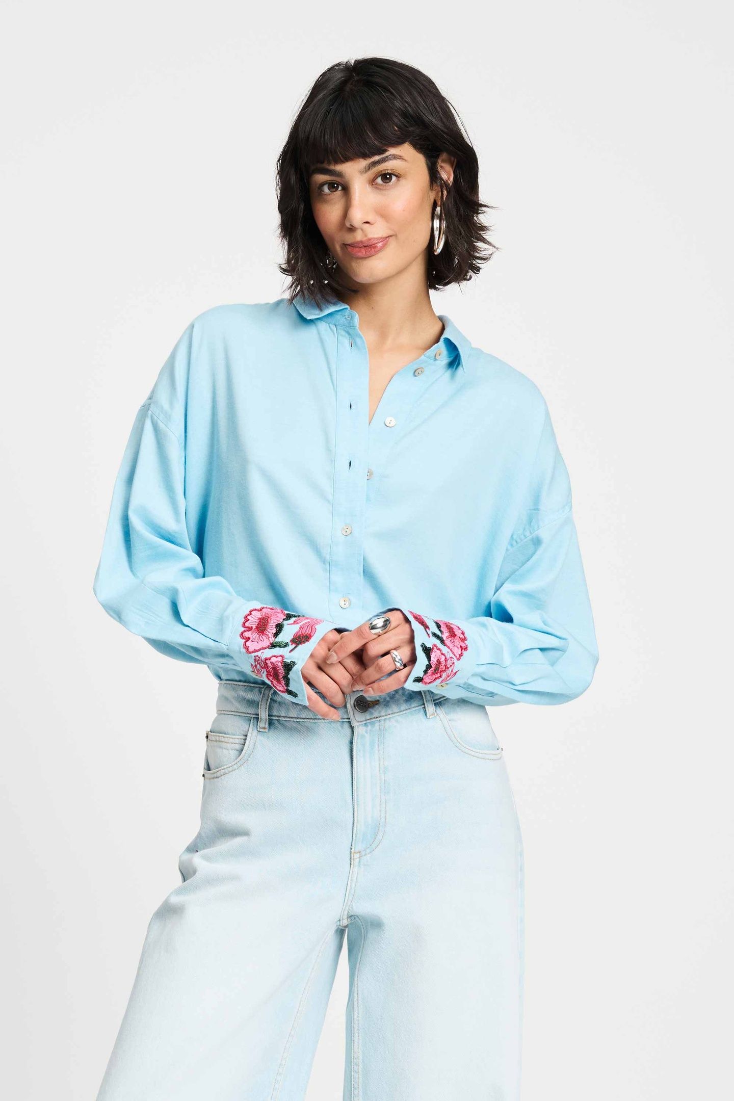 BLOUSE - SKY BLUE MELANGE 2