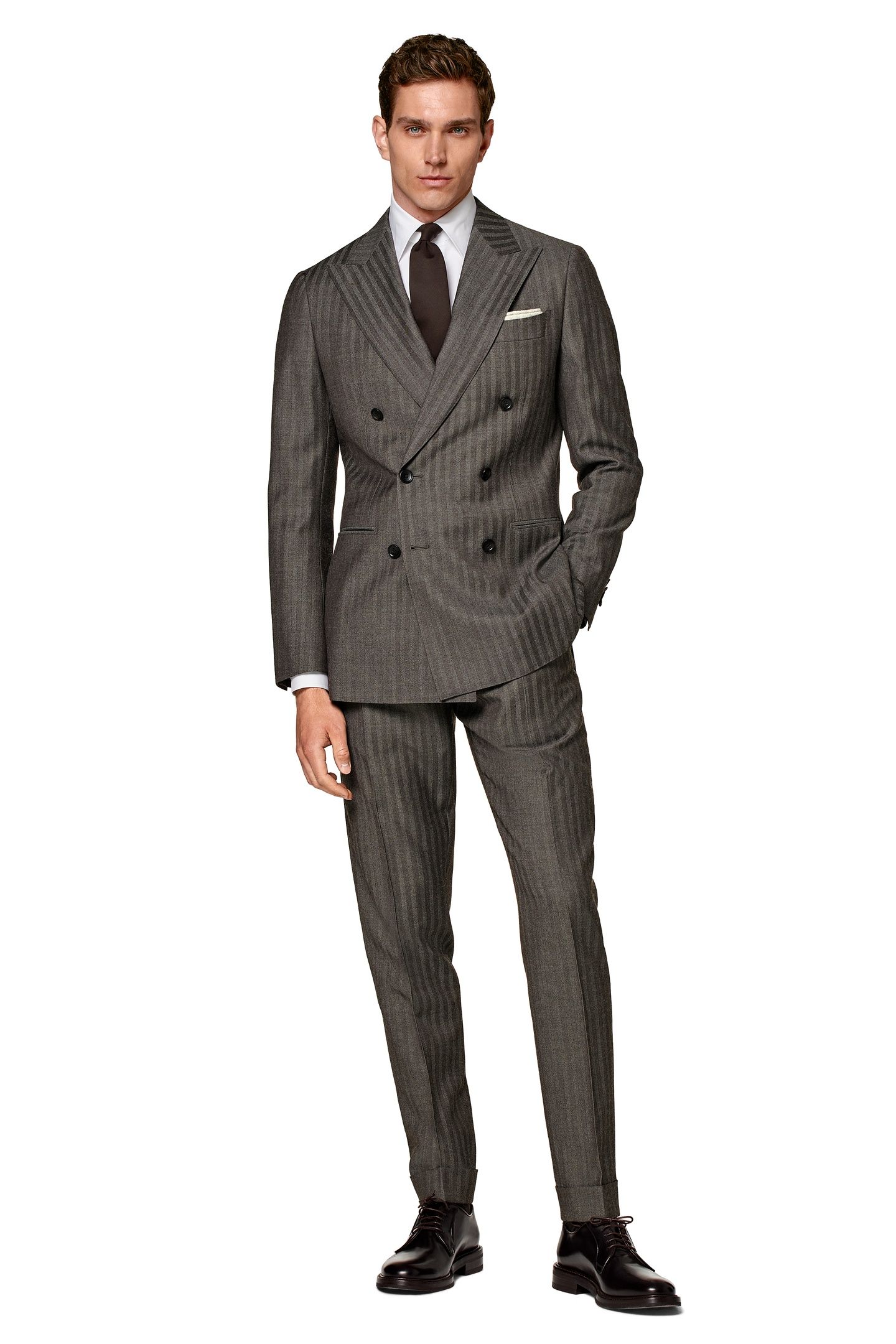 SUIT-DK BROWN NESTED SUITS TAUPE 4