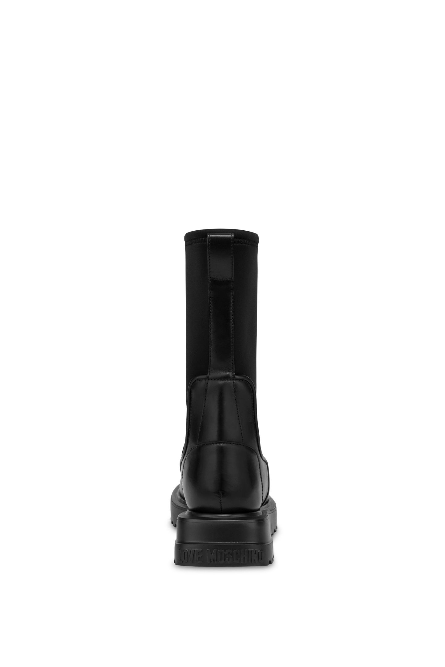 SQUARE LOVE CALFSKIN AND LYCRA ANKLE BOOTS BLACK 3