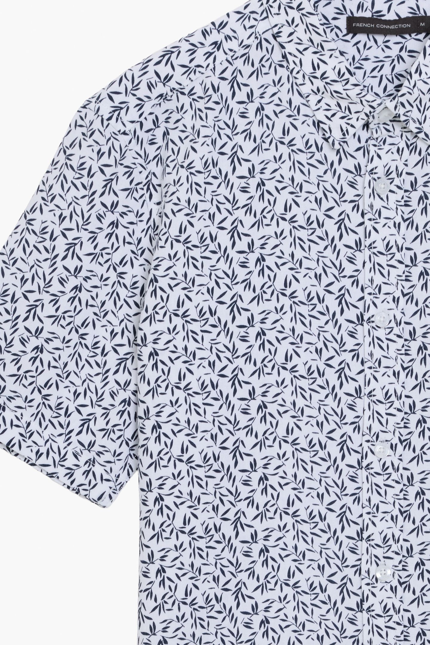 LINEN LEAF SS WHITE/MARINE 2