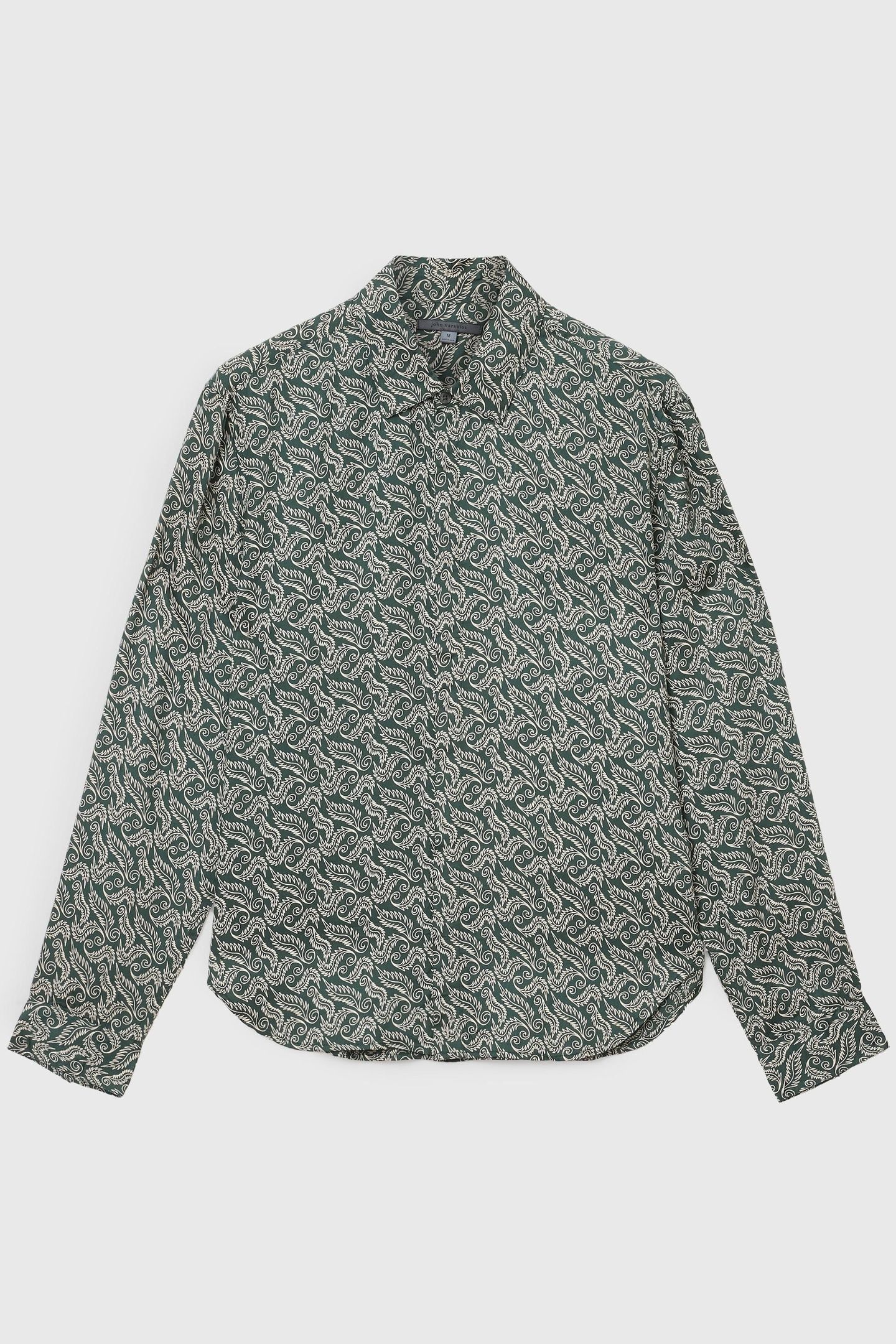 RODNEY LS HIDDEN PLACKET SHIRT IN FEATHE MOSS 2