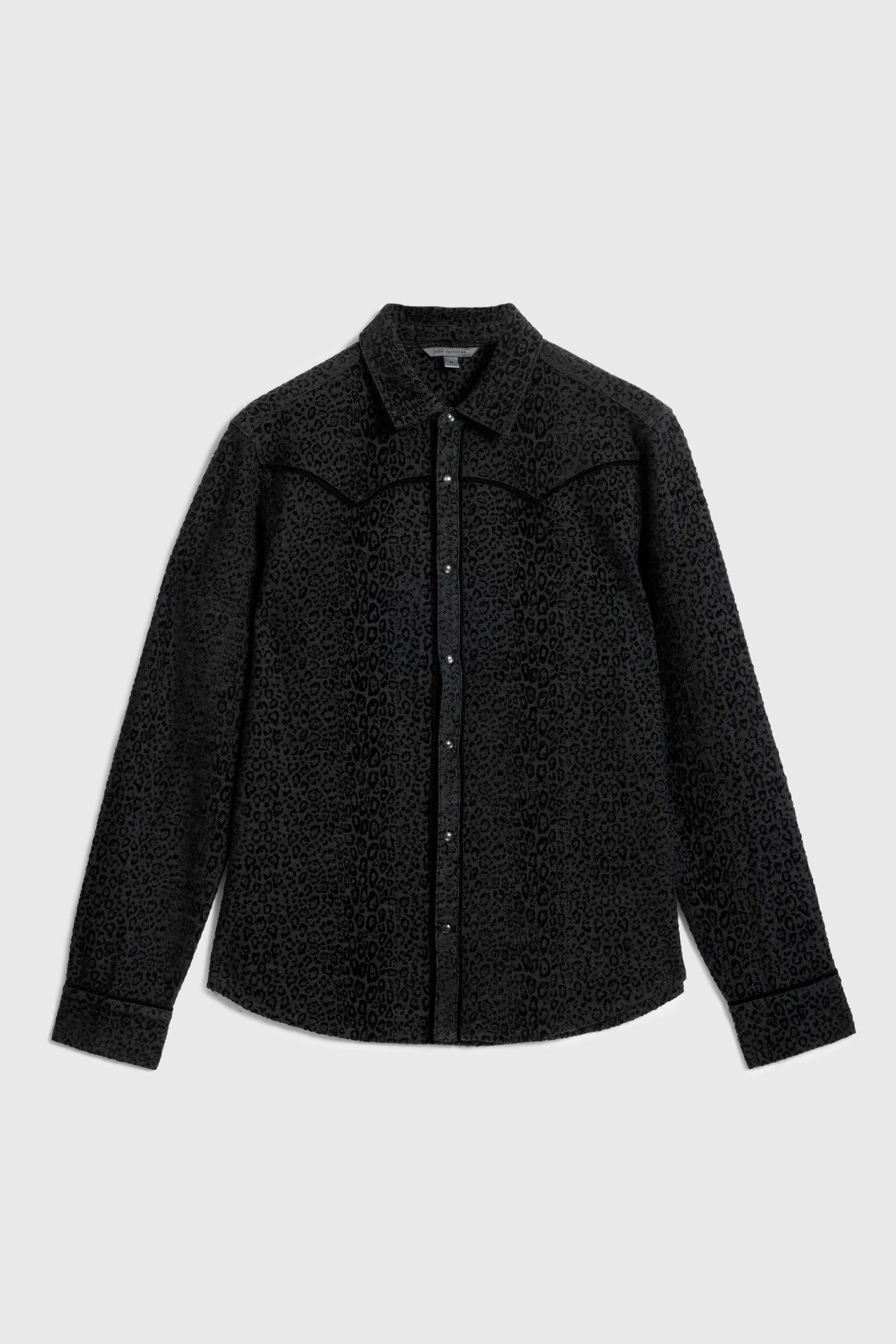 HAVEN LS SHIRTS W LEOPARDFLOCK PRINT CARBON GREY 2