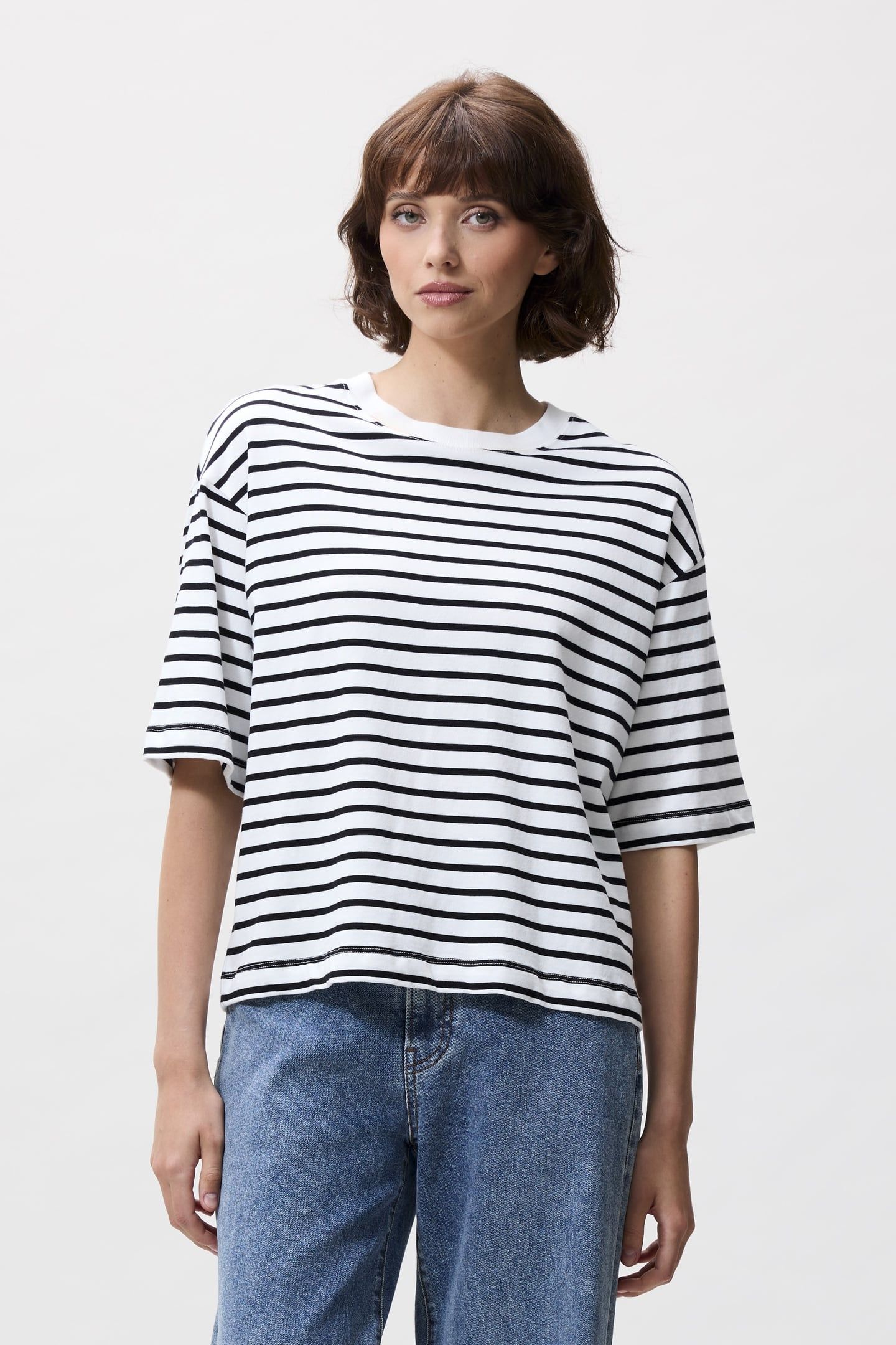 LOOSE FIT STRIPED TSHIRT BLACK 1