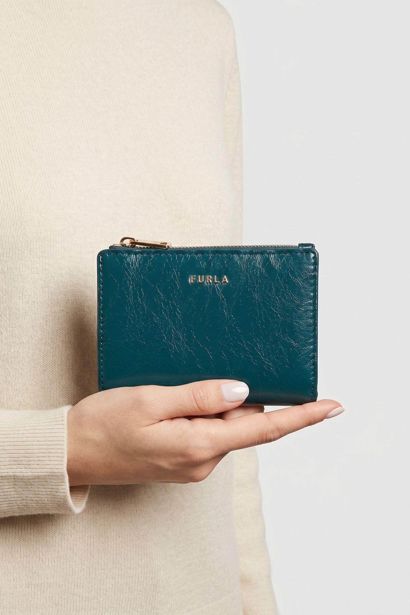 CLASSIC SMALL BI-FOLD W/ ZIP DARK TEAL+BALLERINA 4