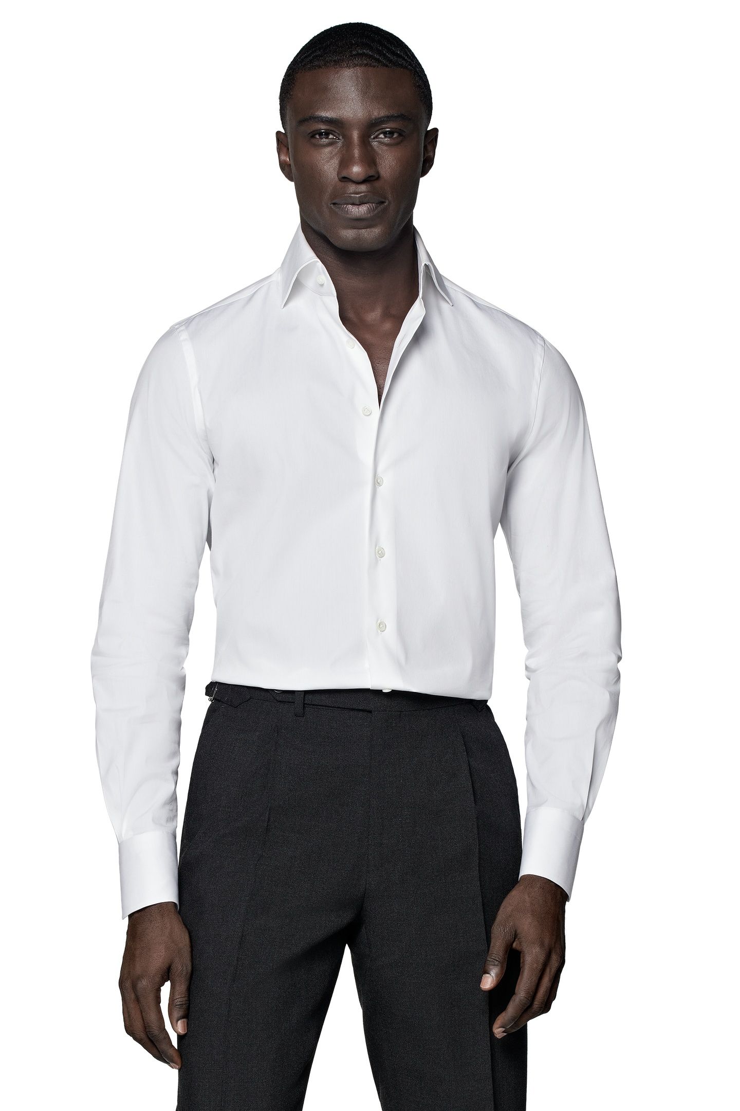 LUXURY STRETCH WHITE FORMAL SHIRTS WHITE 2