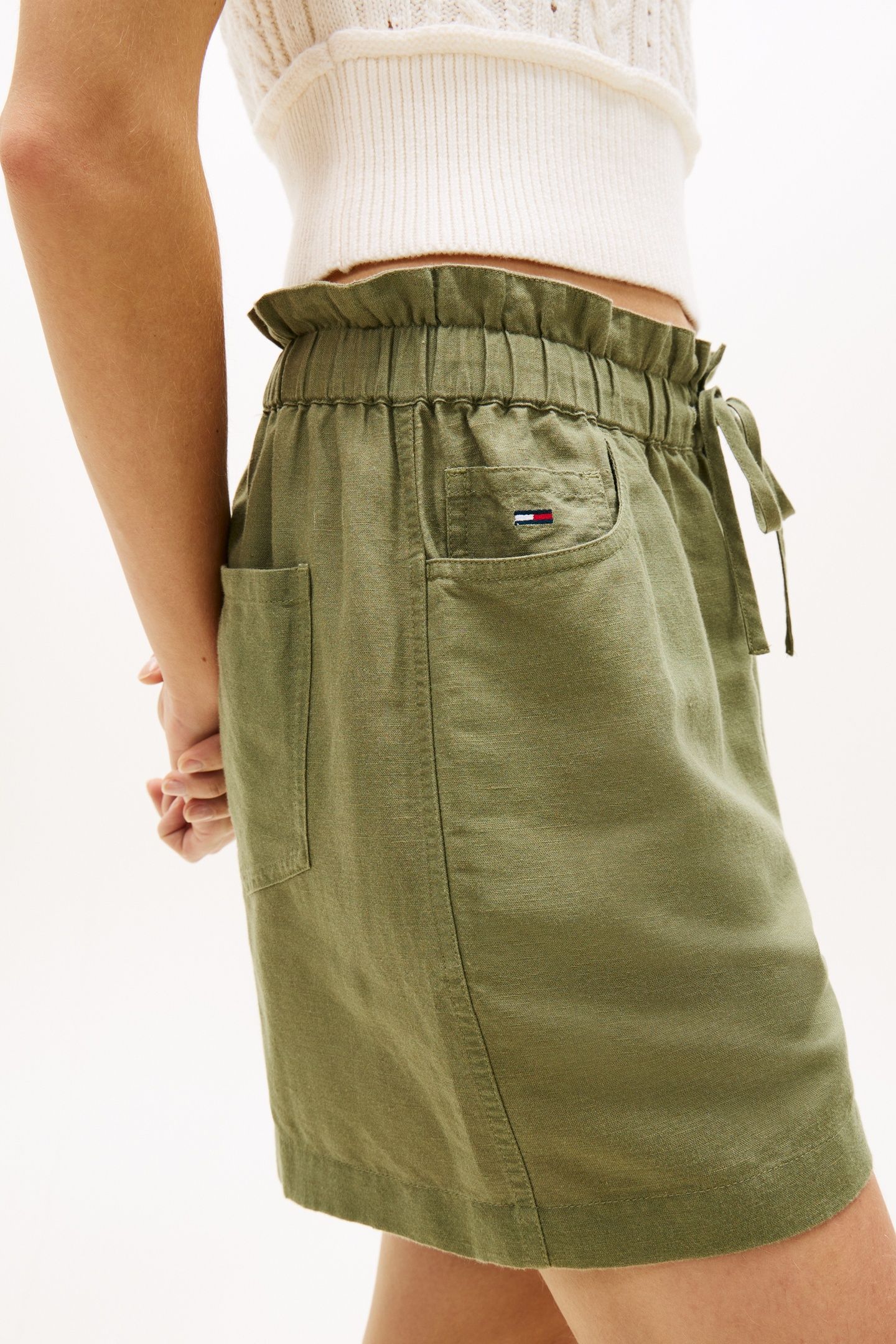 TJW ESSENTIAL LINEN SHORTS BAY LEAF 5