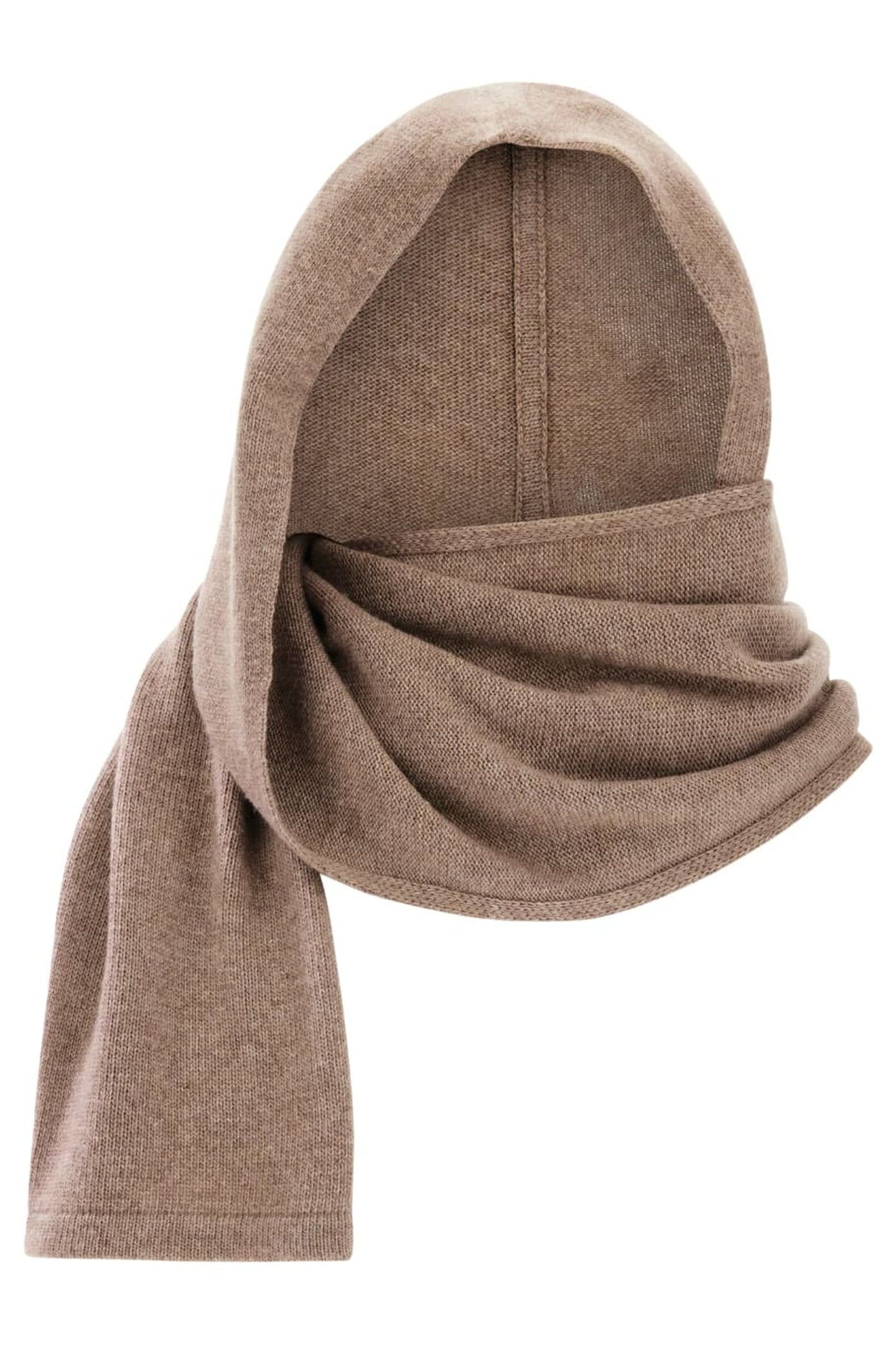 AFRAH HOODIE SCARF S SILK TAUPE HEATHER 5