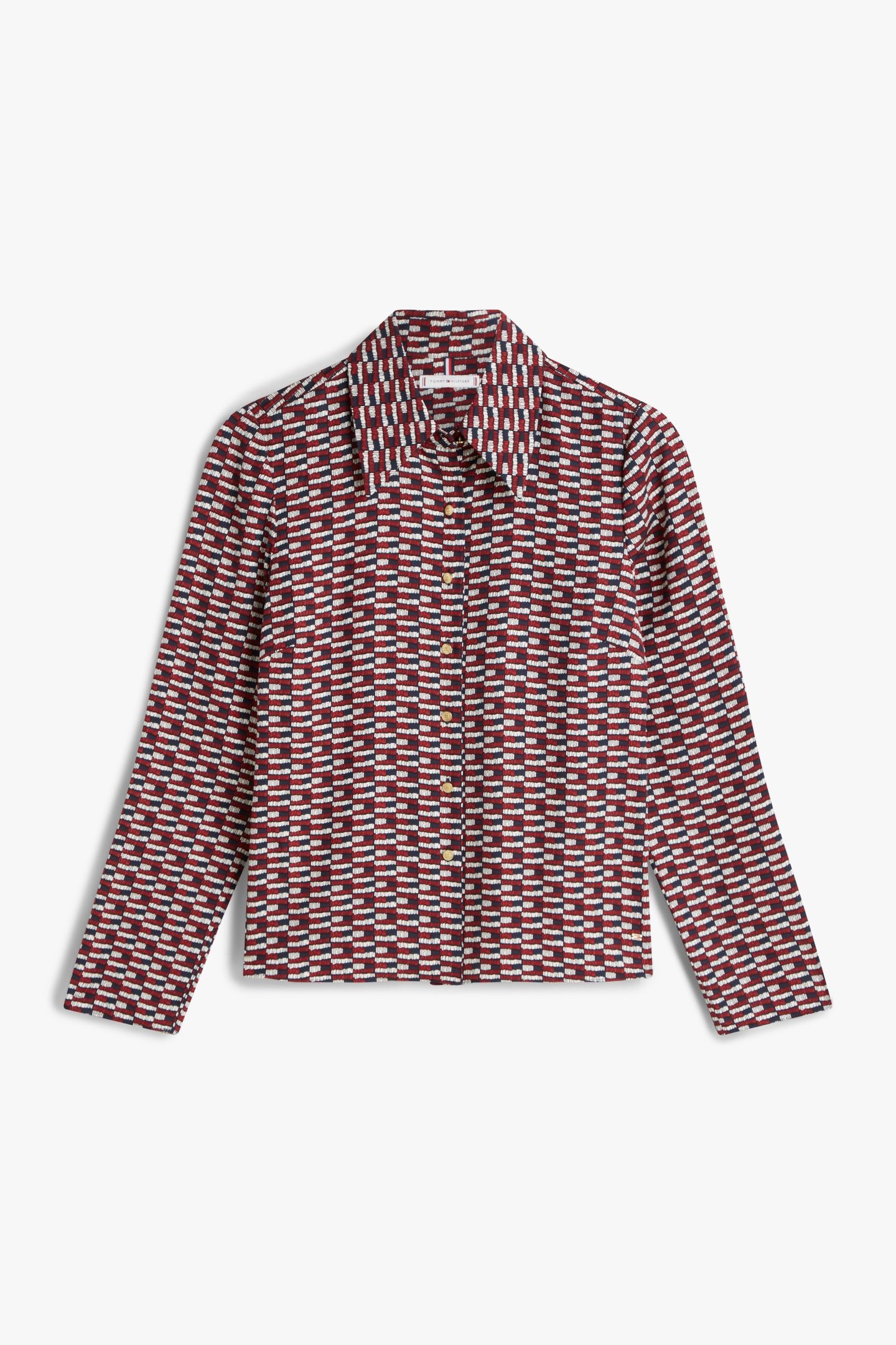 VIS TWILL LS SHIRT LOGO PRINT NAVY 4