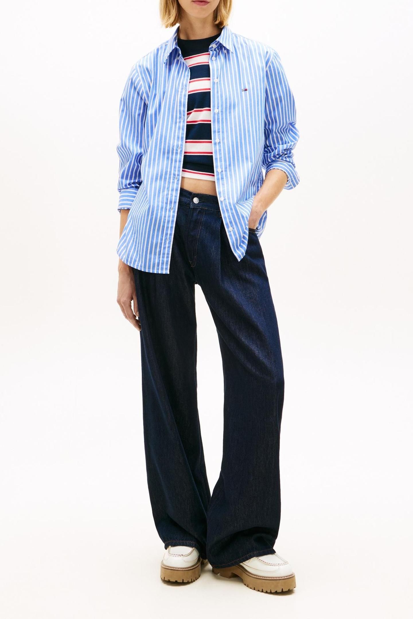 TJW REGULAR POPLIN SHIRT EMPIRE BLUE/STRIPE 2
