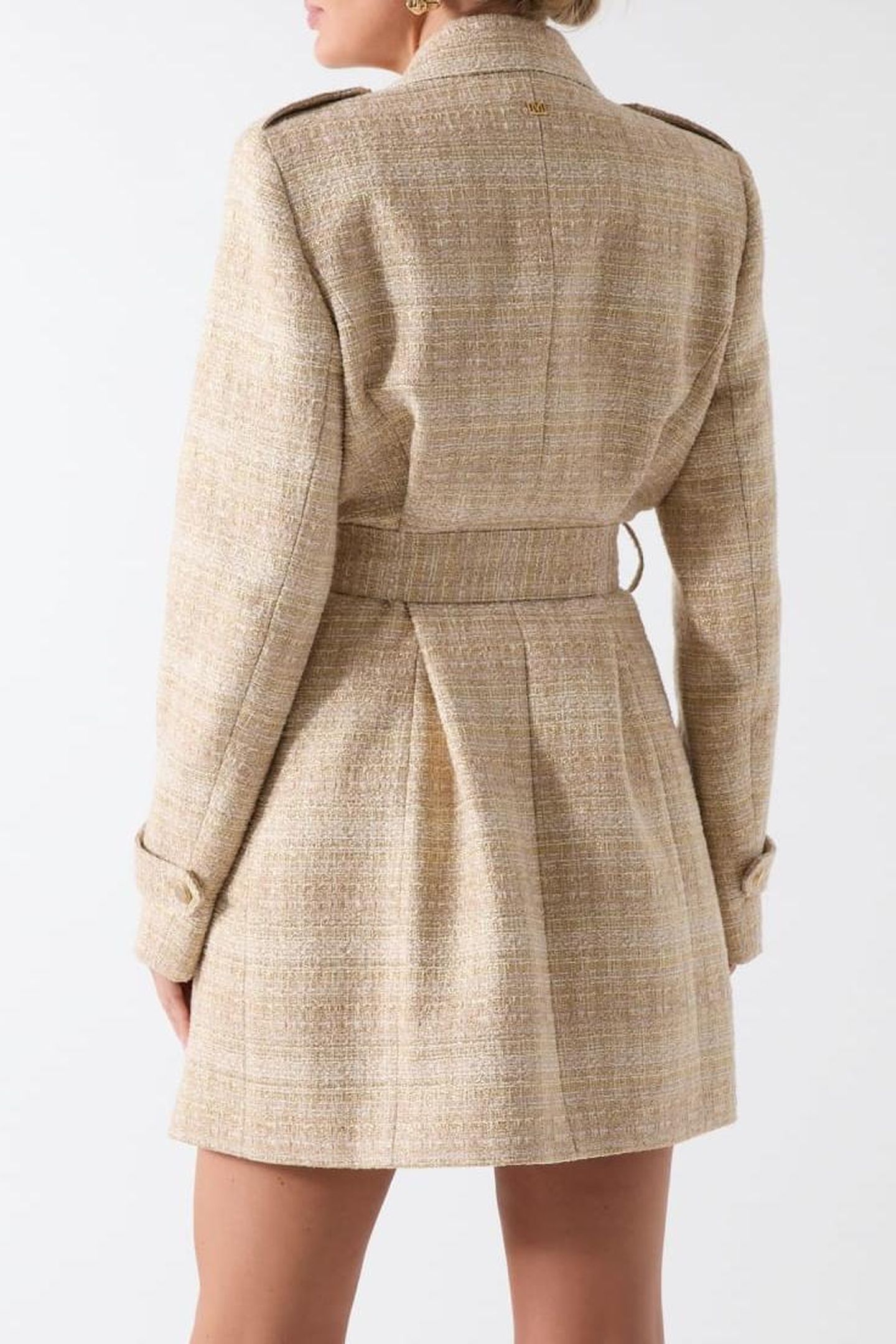 MARIAH TRENCH COAT VELVET TAUPE LUX TWE 2