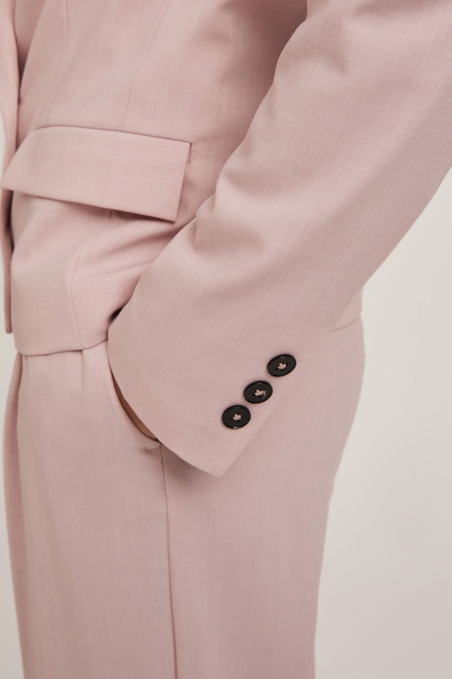POLYVISCOSE DOUBLE-BREASTED JACKET PINK 5