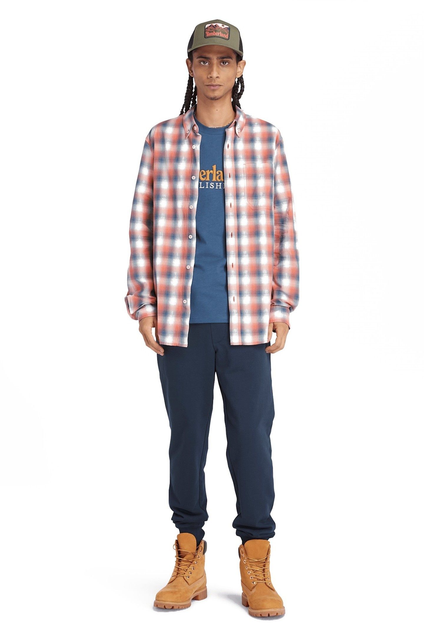 CHECK POPLIN SHIRT BURNT SIENNA YD 1