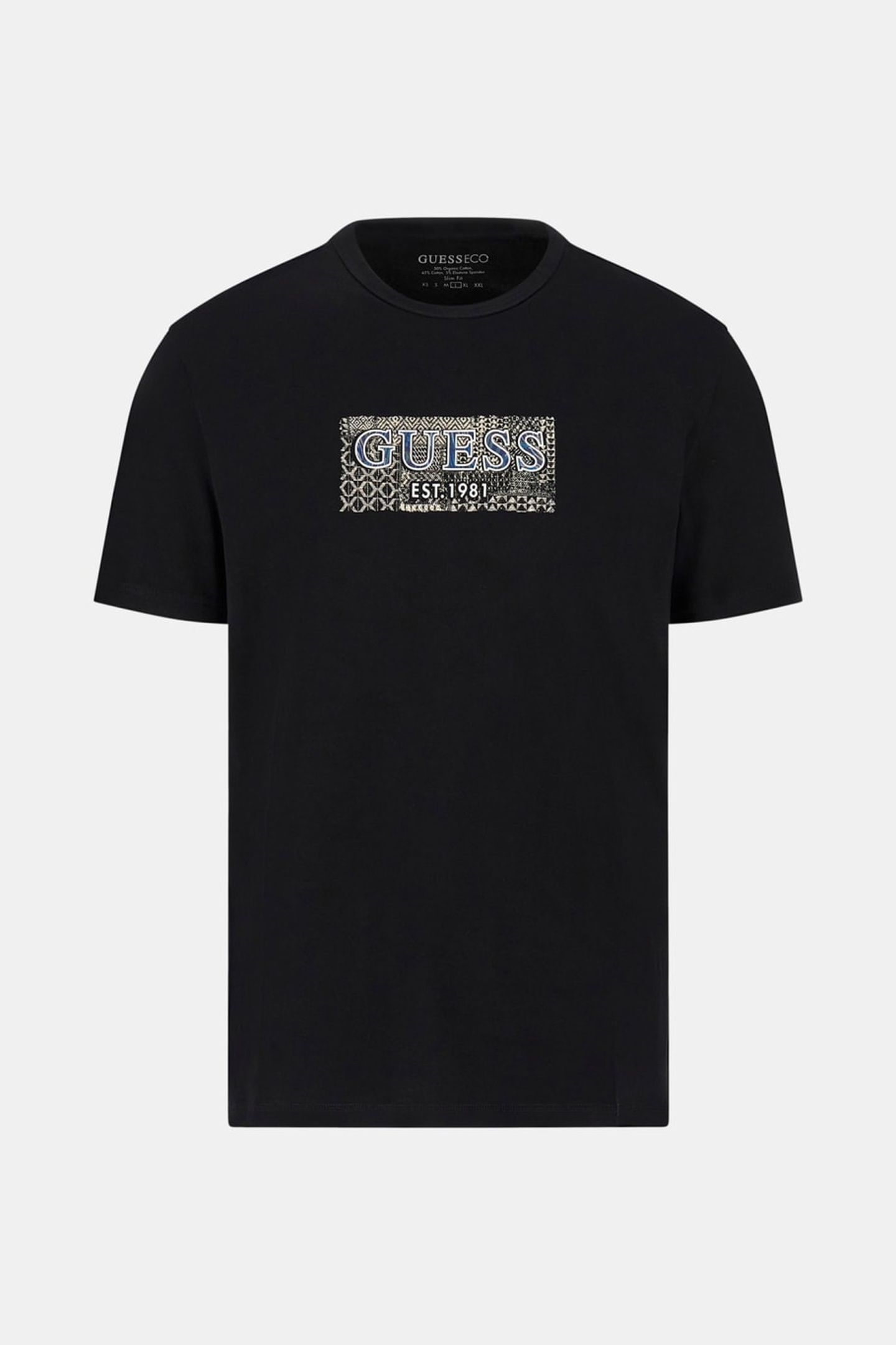 GUESS ECO SS CN GUESS BOX TEE JET BLACK A996 4