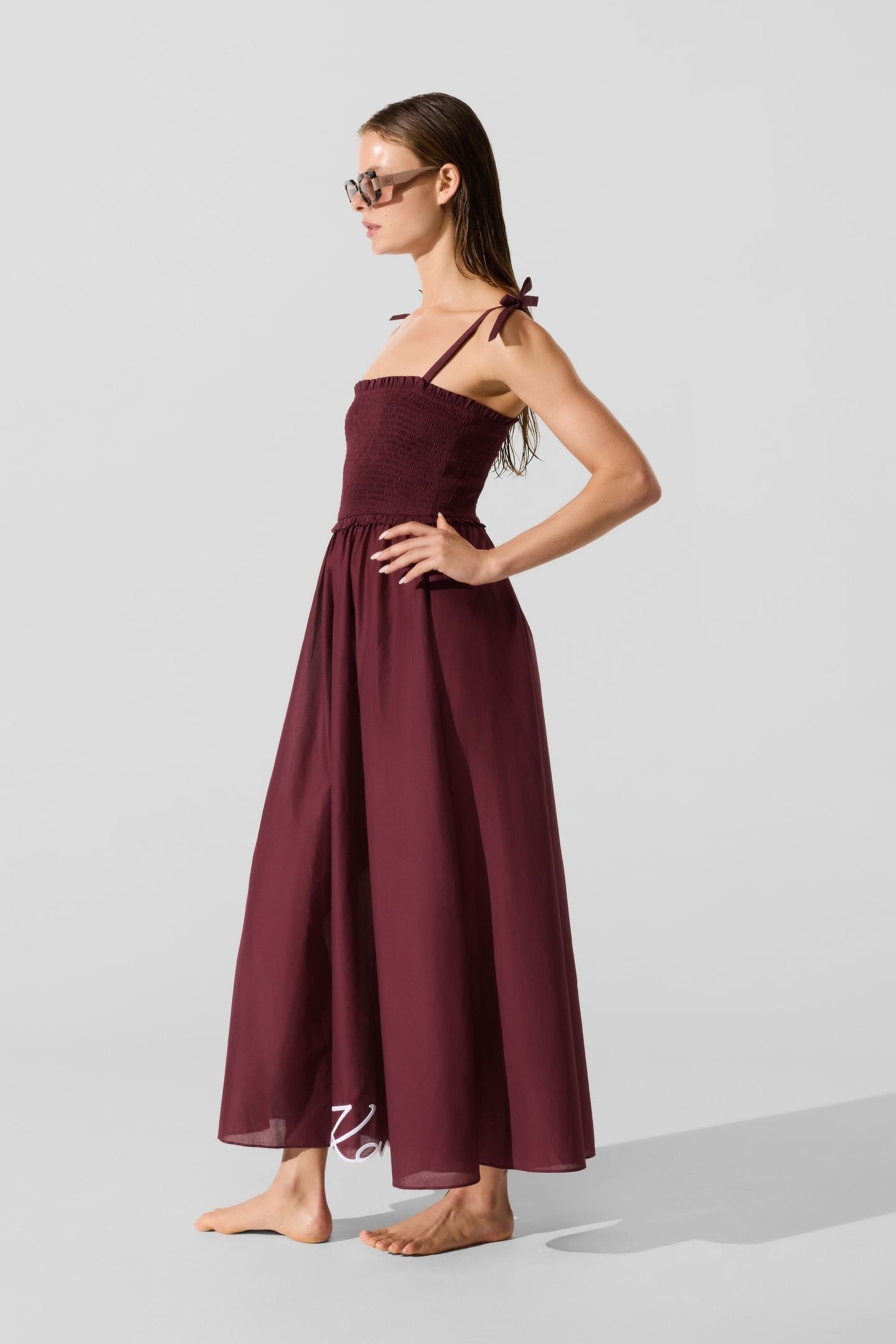 KARL DNA SIGNATURE ANKLE DRESS WINDSOR BURGUNDY 3